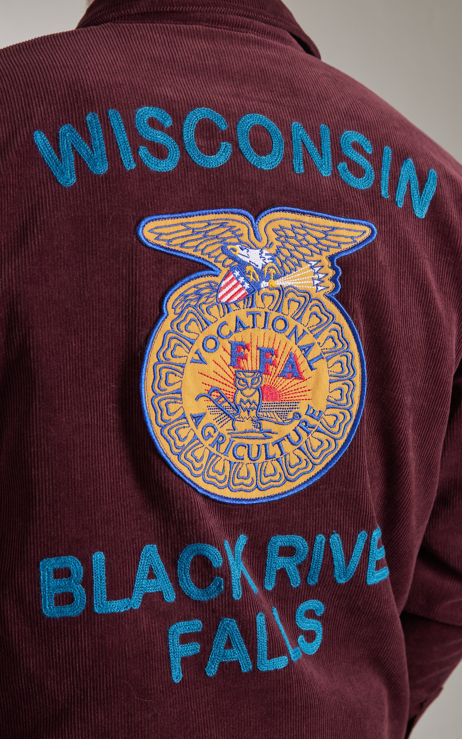 Houston Corduroy Embroidery FFA Jacket Burgundy
