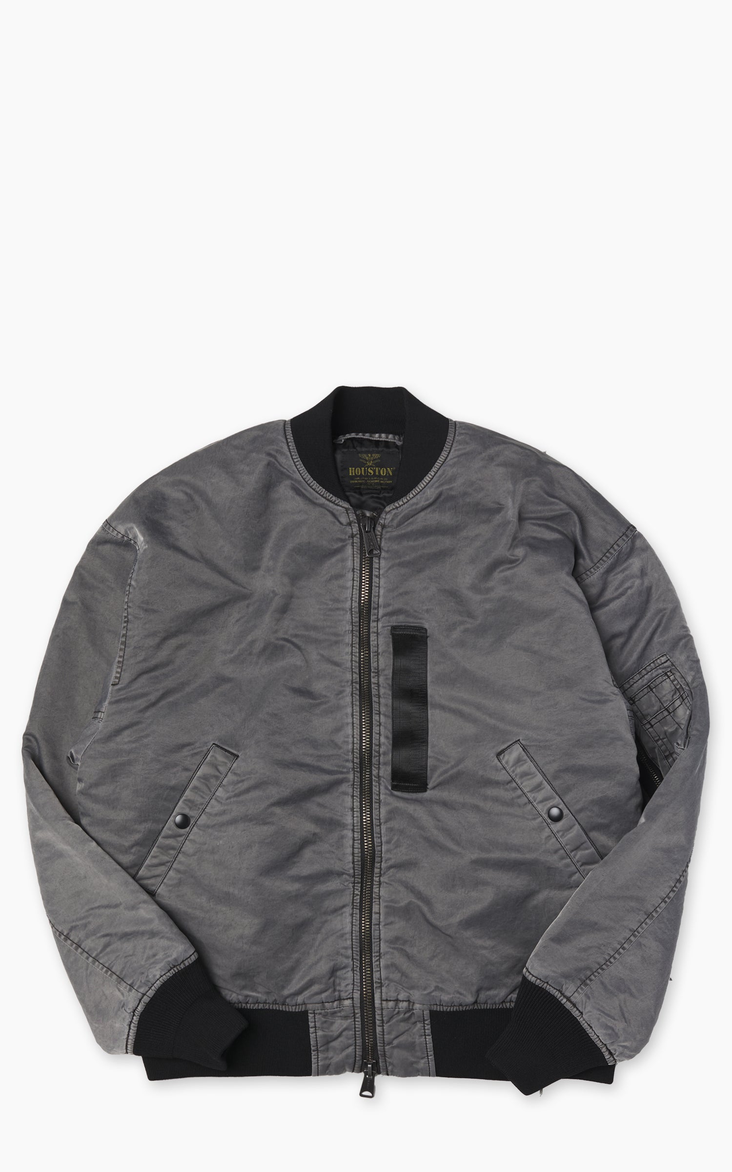 Houston Pigment Dyed Relax MA-1 Flight Jacket Black