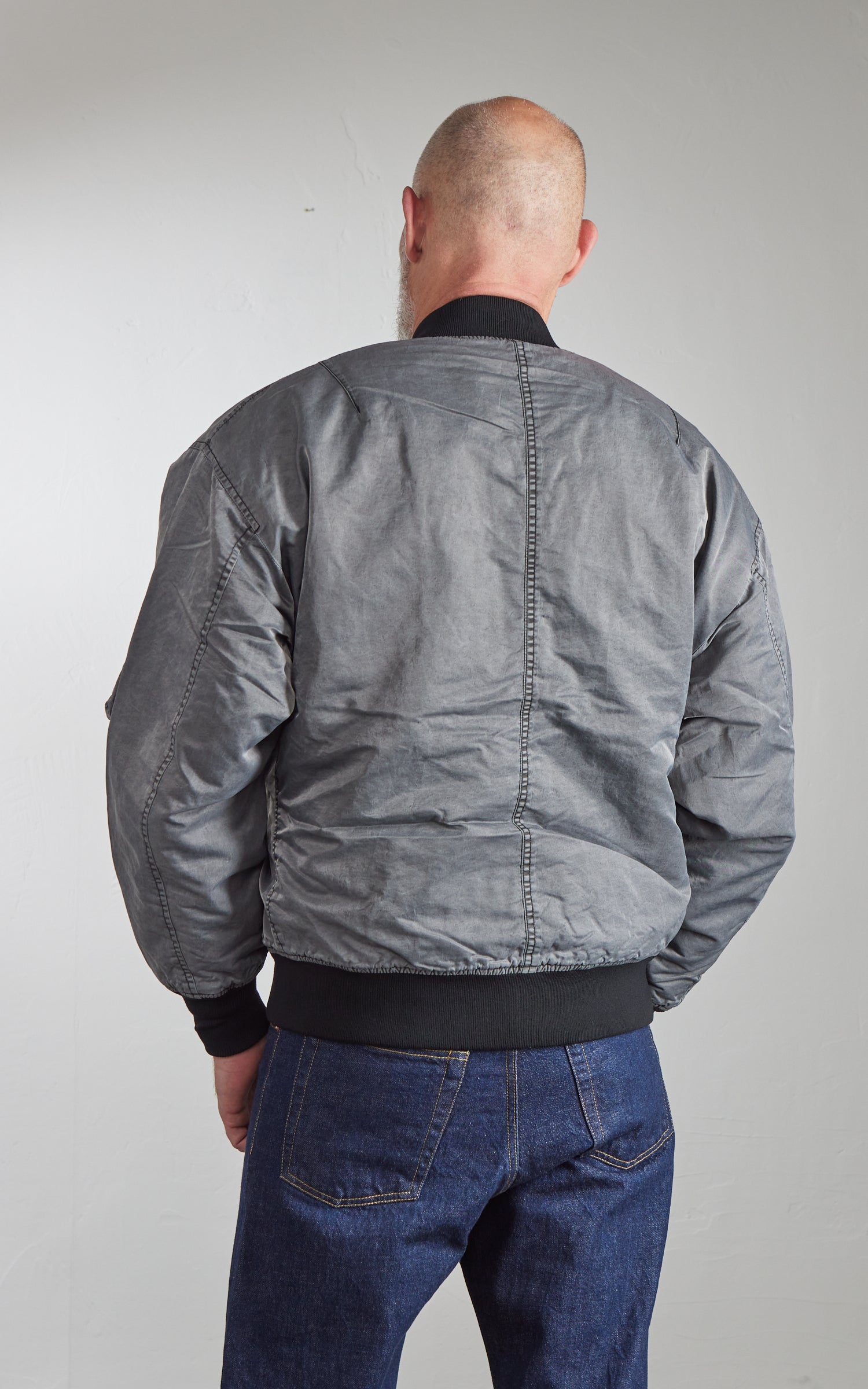 Houston Pigment Dyed Relax MA-1 Flight Jacket Black