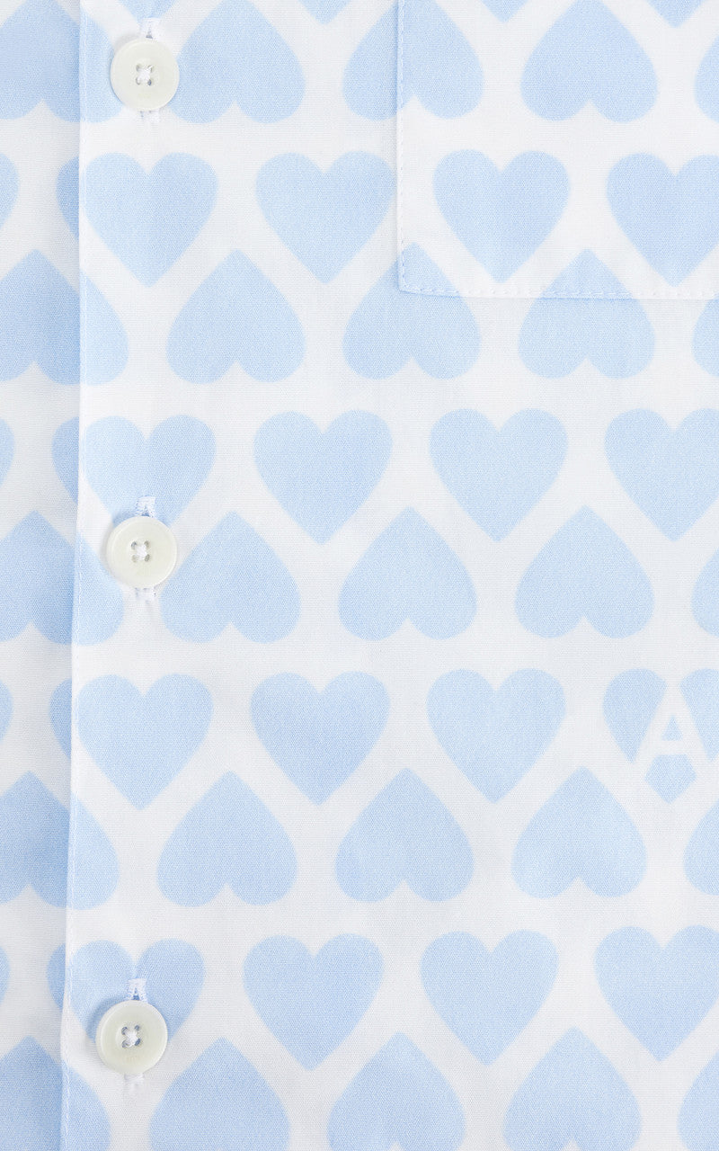 AMI Paris Camp Collar Shirt Sky Blue/Natural White