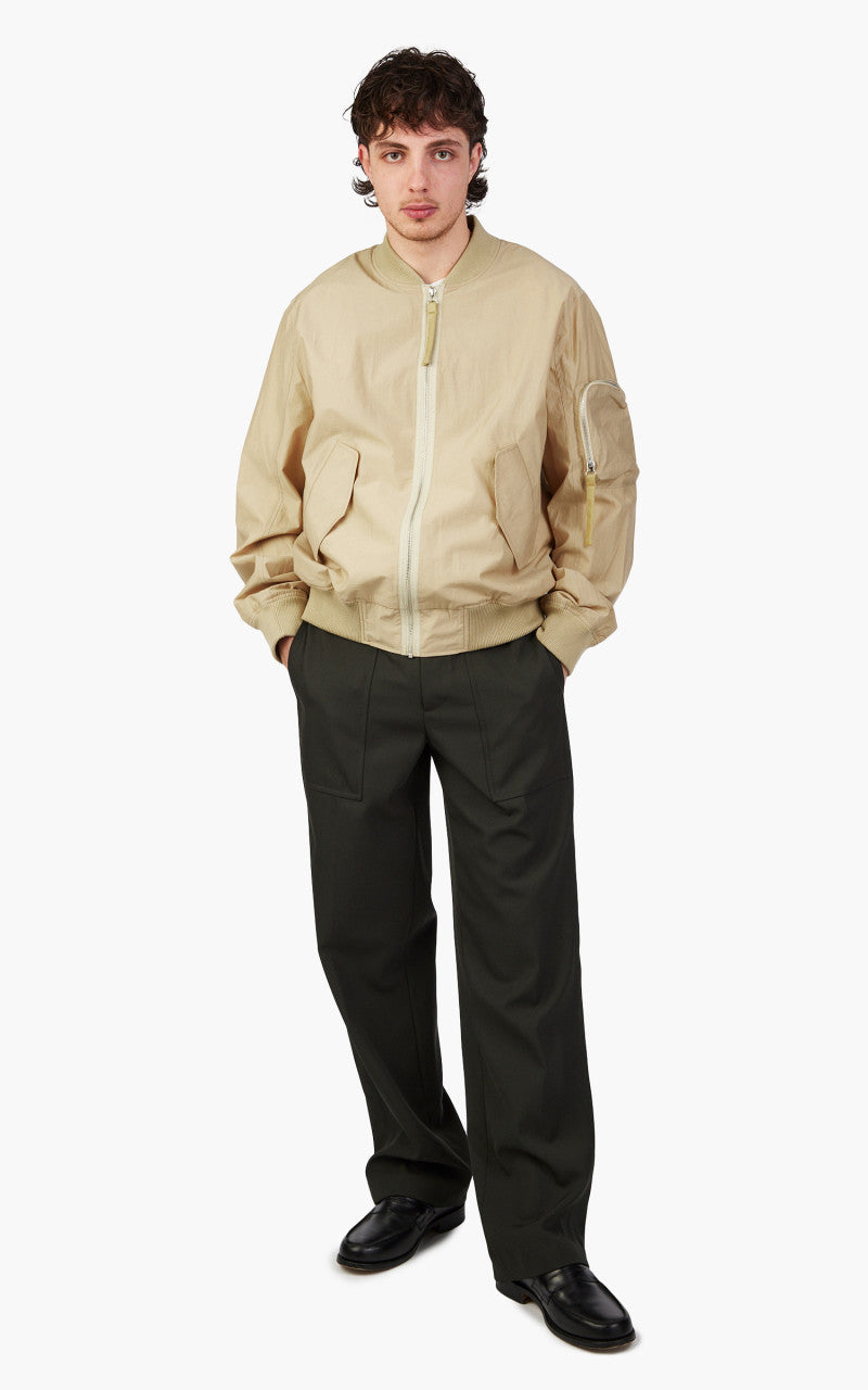 Helmut Lang Nylon Bomber Uniform Khaki