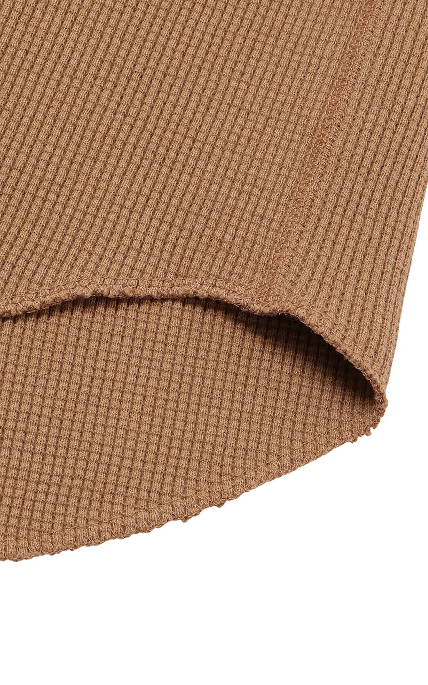 Wonder Looper Henley Foxfibre® Heavyweight Waffle Coyote 70 Brown
