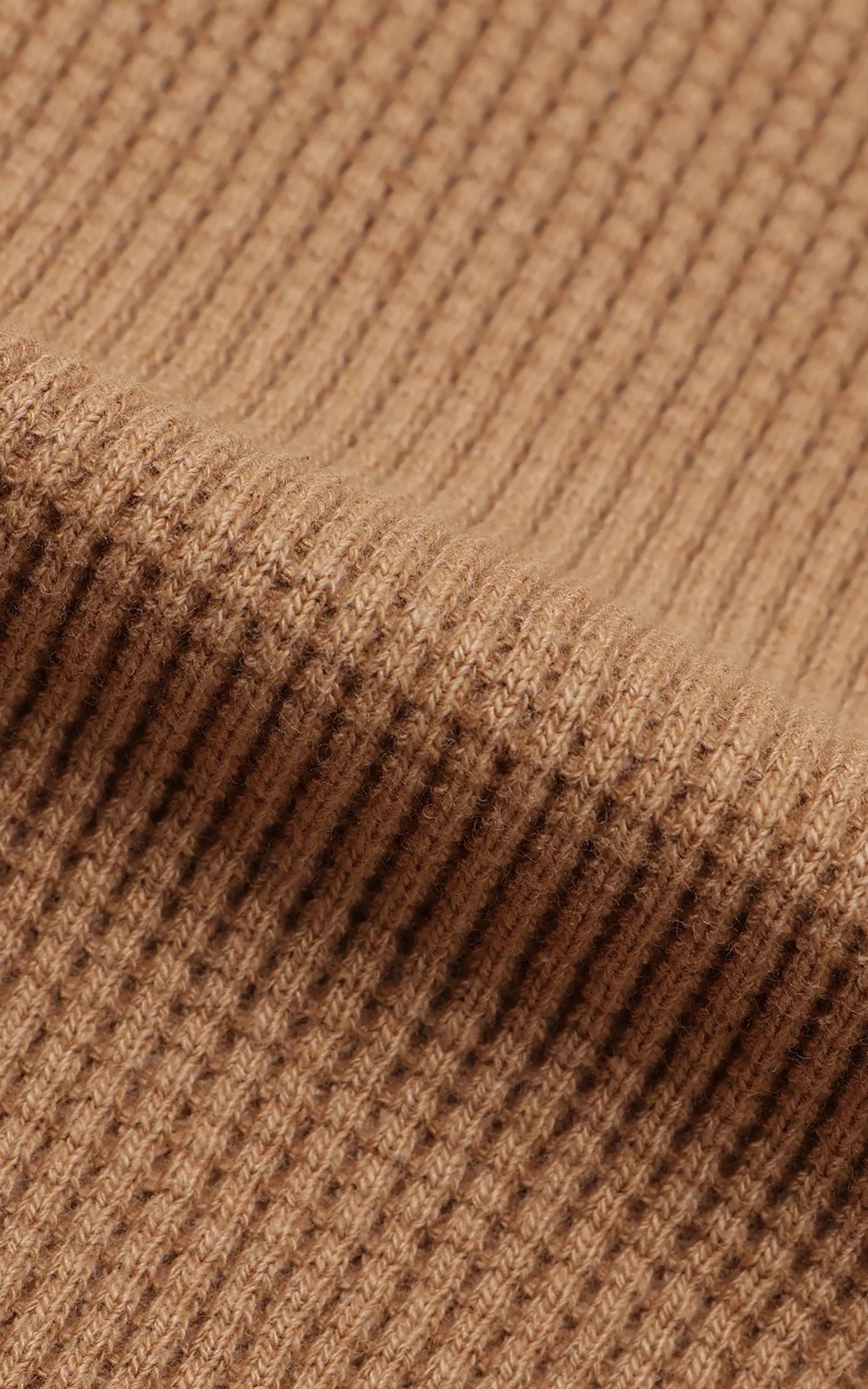 Wonder Looper Henley Foxfibre® Heavyweight Waffle Coyote 70 Brown