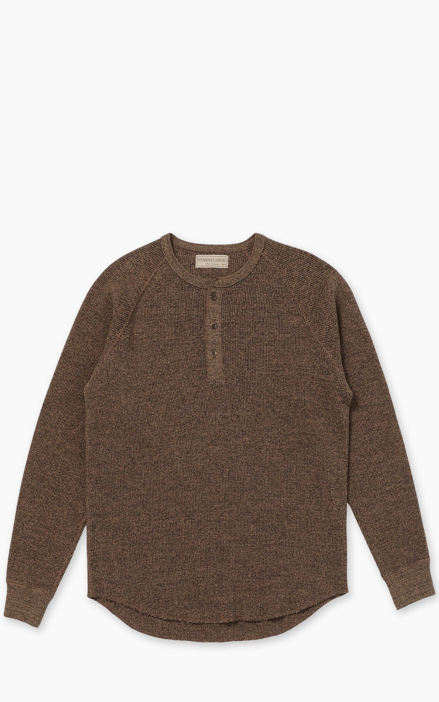 Wonder Looper Henley Grandrelle Foxfibre® Heavyweight Waffle Coyote 80 x Black