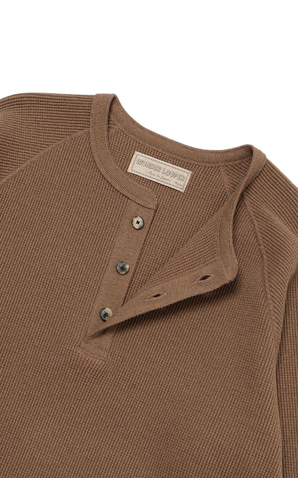 Wonder Looper Henley Iron Mordant Foxfibre® Heavyweight Waffle