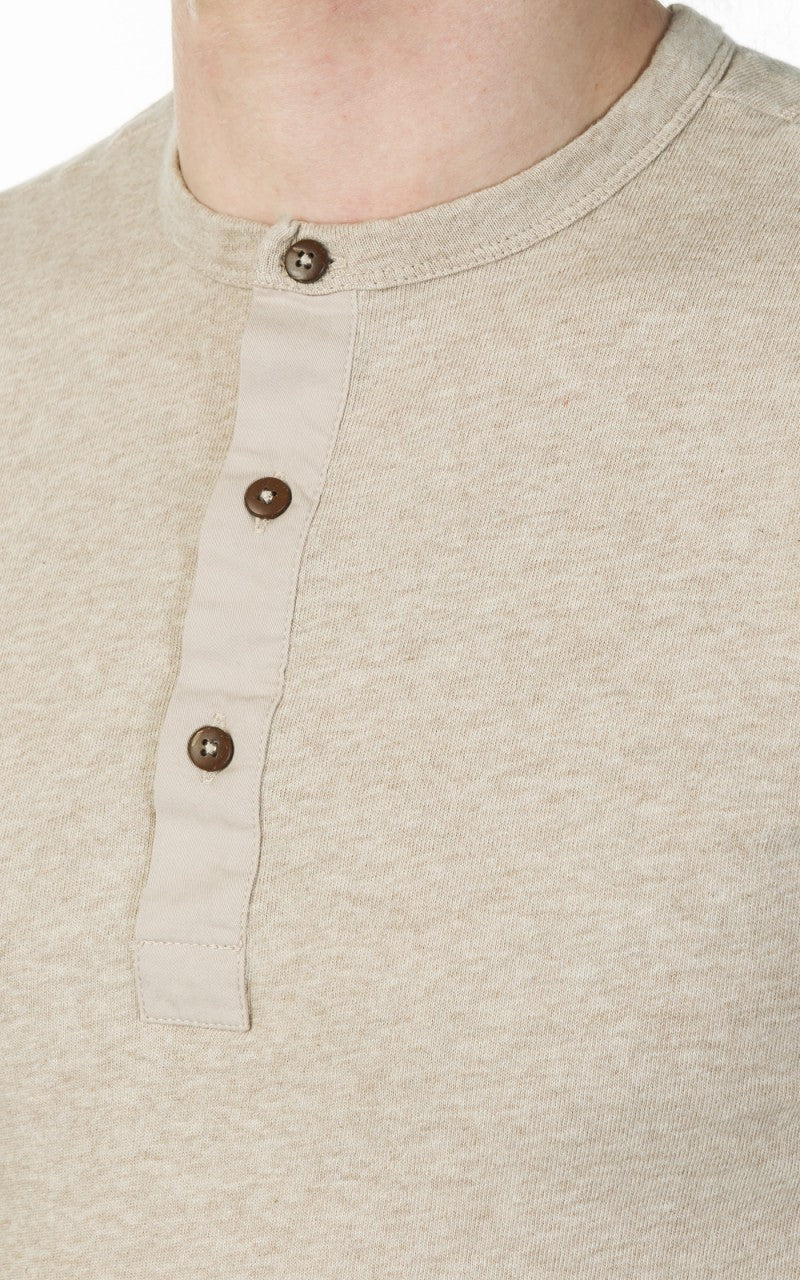 Pike Brothers 1927 Henley Shirt Short Sleeve Oatmeal