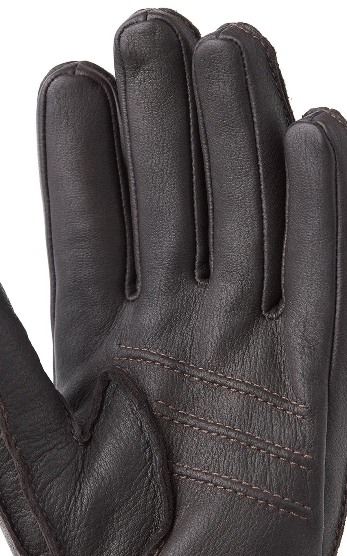 Hestra Deerskin Primaloft Rib Dark Brown