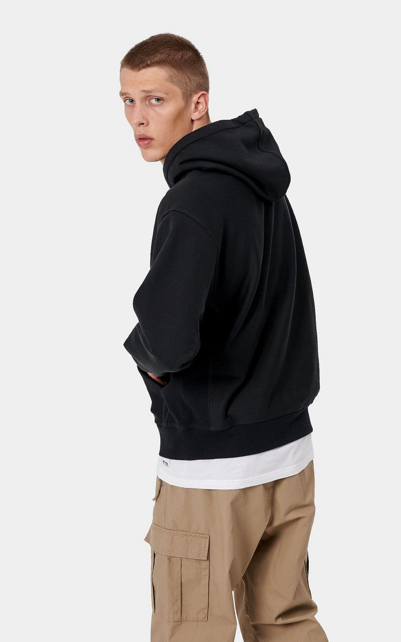 Carhartt WIP Hooded American Script Sweatshirt Black