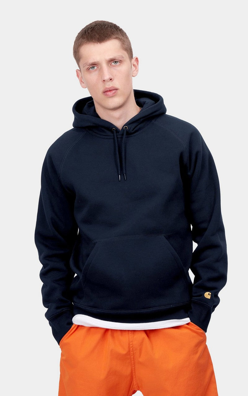 Carhartt WIP Hooded Chase Sweatshirt Dark Navy/Gold