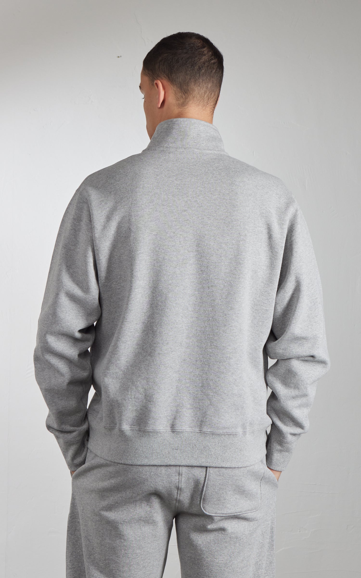 House Of Blanks Heavyweight Quarter Zip Sweatshirt Heather Grey