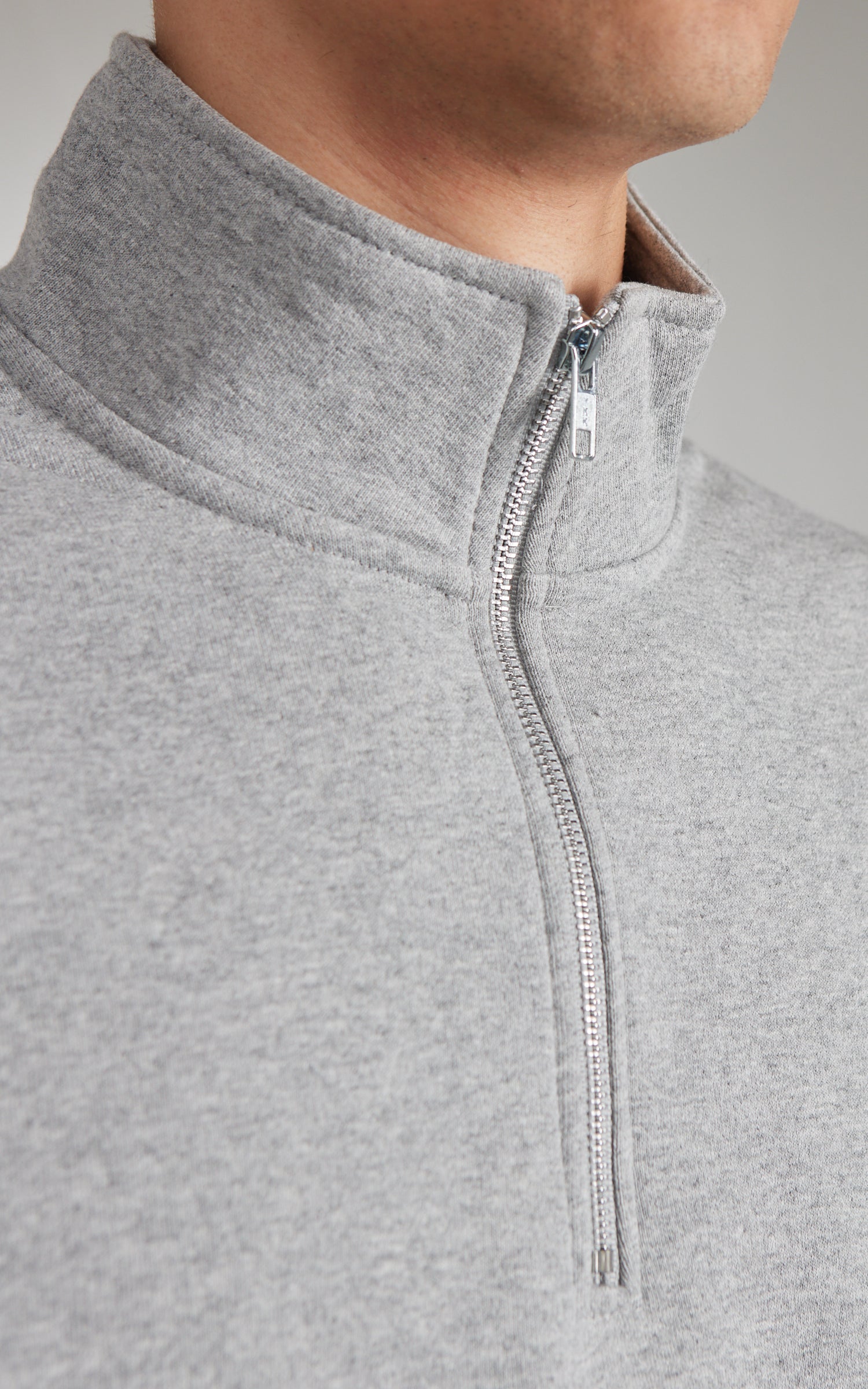 House Of Blanks Heavyweight Quarter Zip Sweatshirt Heather Grey