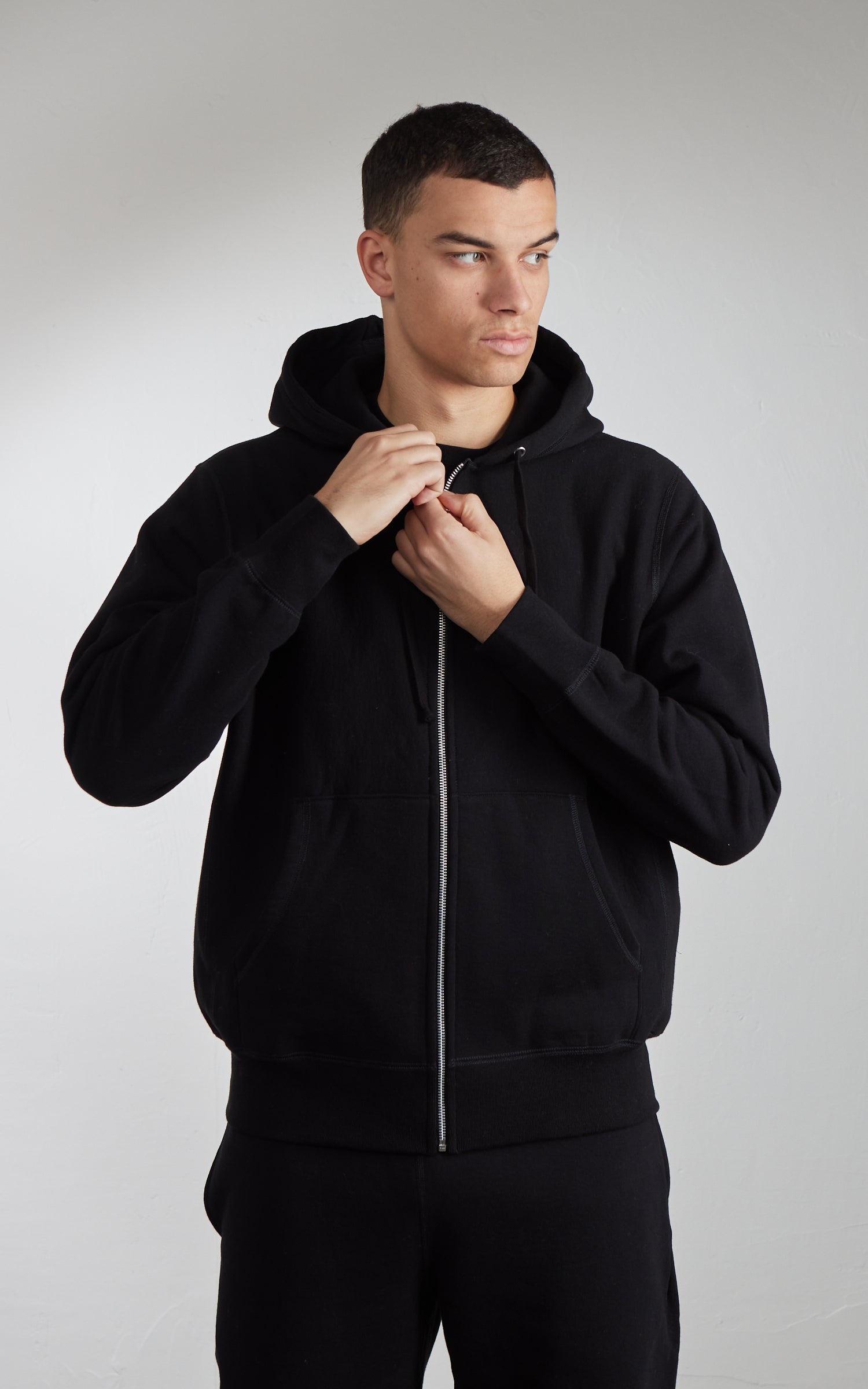 House Of Blanks Heavyweight Zip Hooded Sweatshirt Black