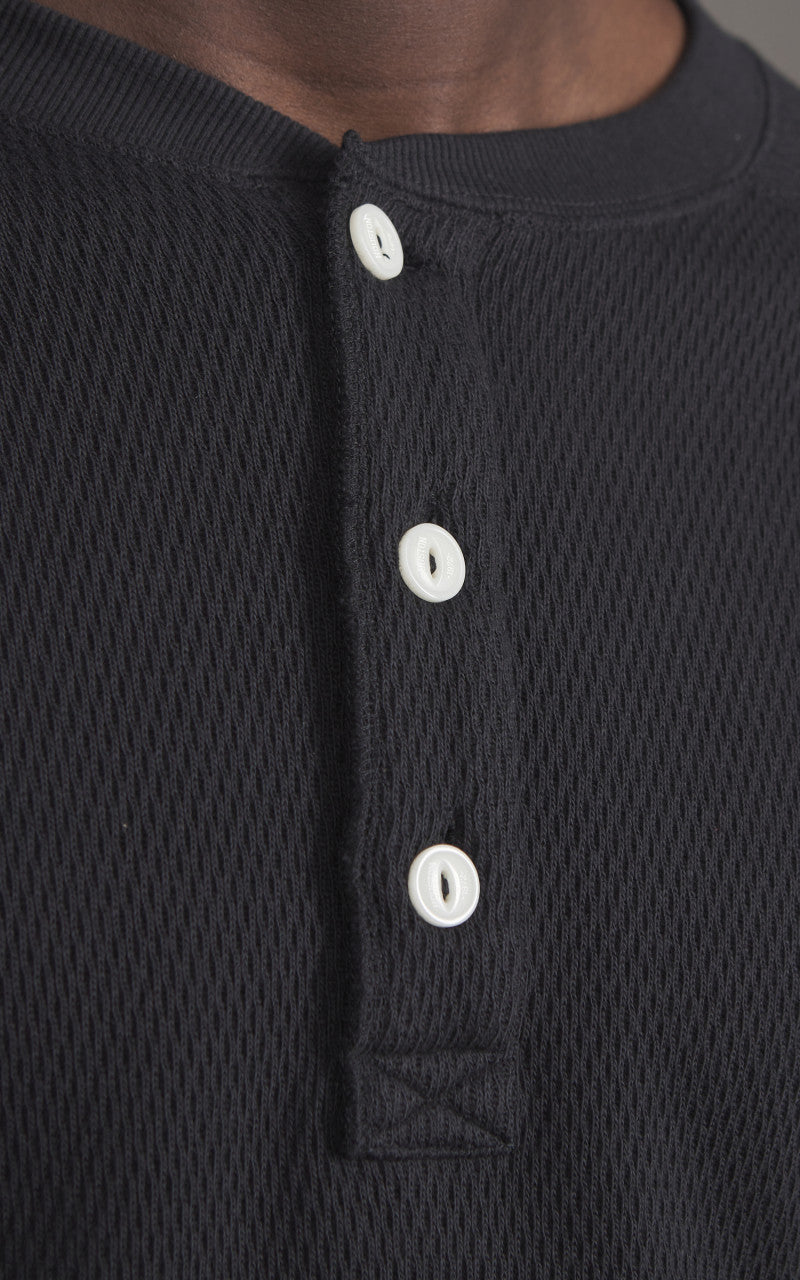 Houston Heavy Thermal L/S Henley Black