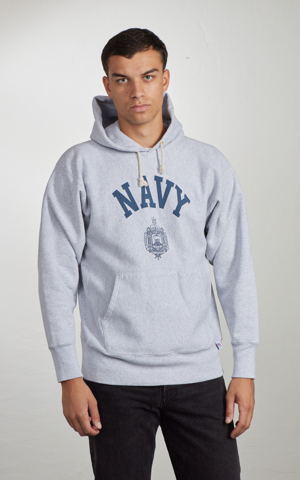 Houston U.S. Cotton R/V Hoodie (Navy) Print Heather Grey
