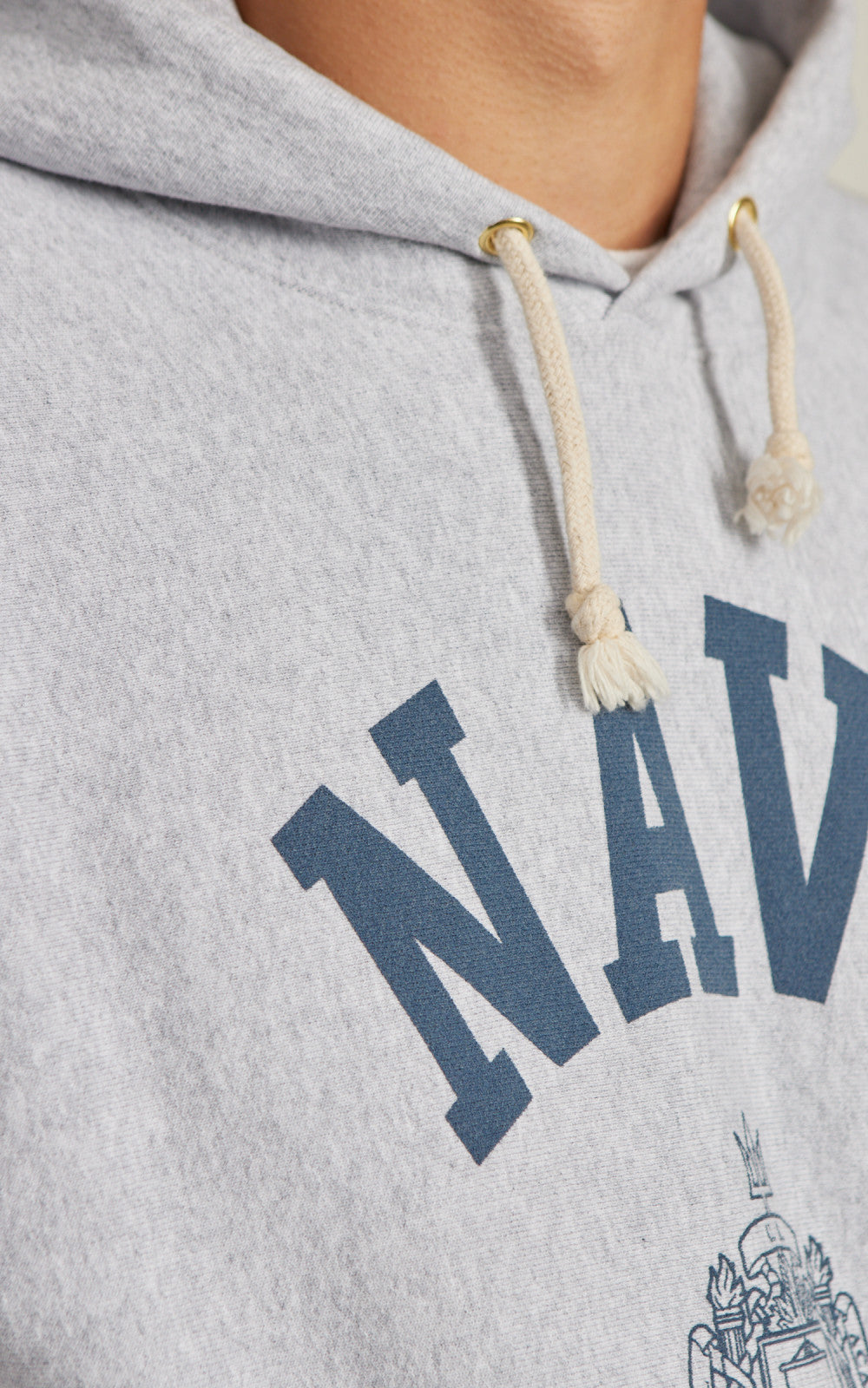 Houston U.S. Cotton R/V Hoodie (Navy) Print Heather Grey