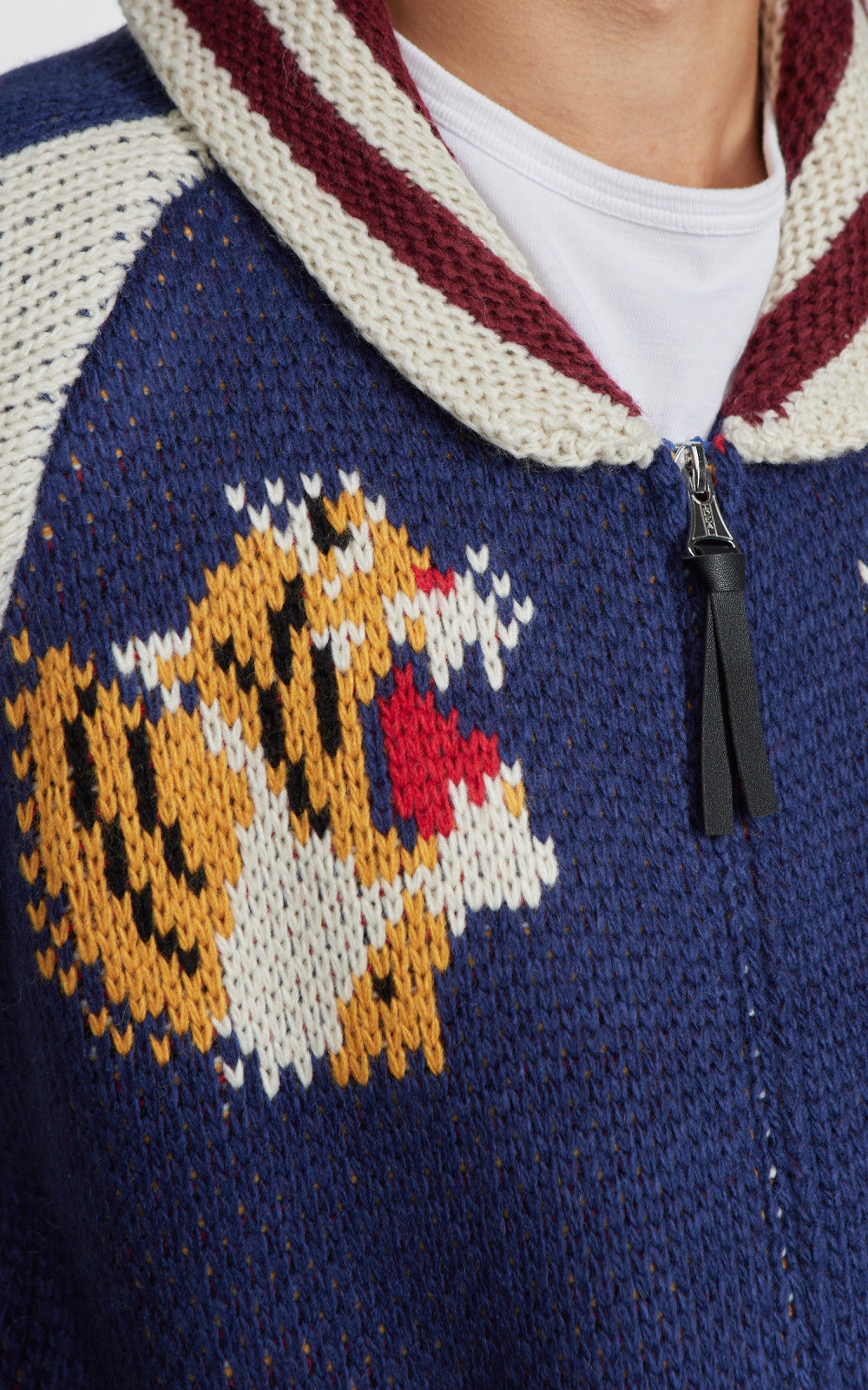 Houston Souvenir (Tiger) Cowichan Sweater Blue