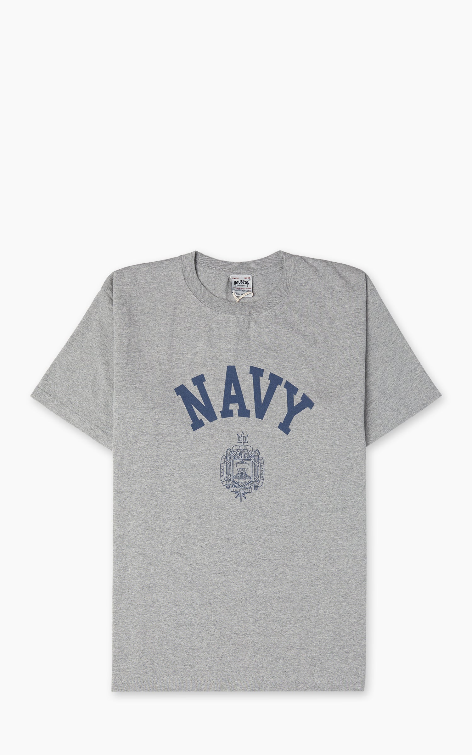 Houston (Navy) Print Tubular T-Shirt Heather Grey