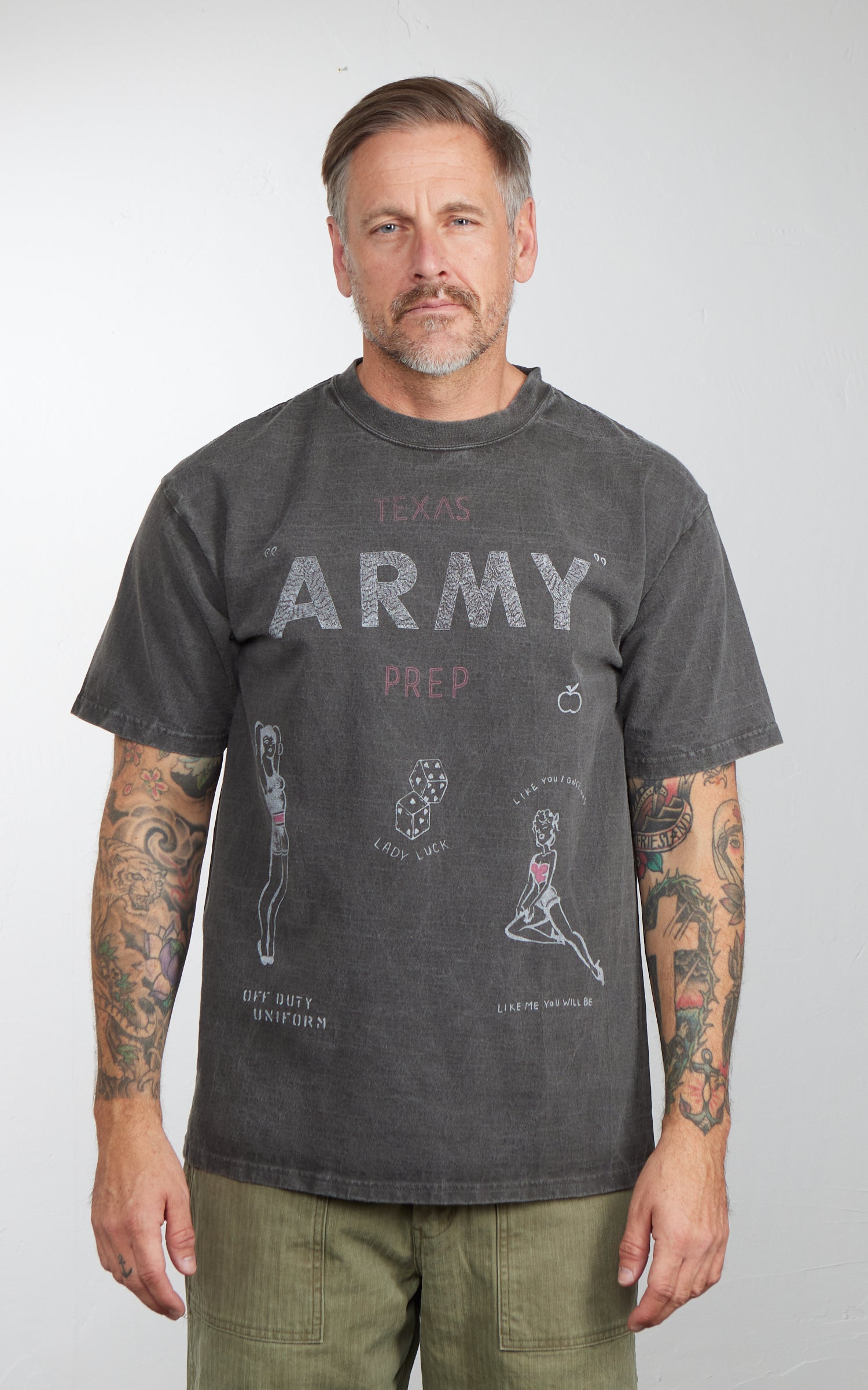 Houston (Army) Pigment Print T-Shirt Black