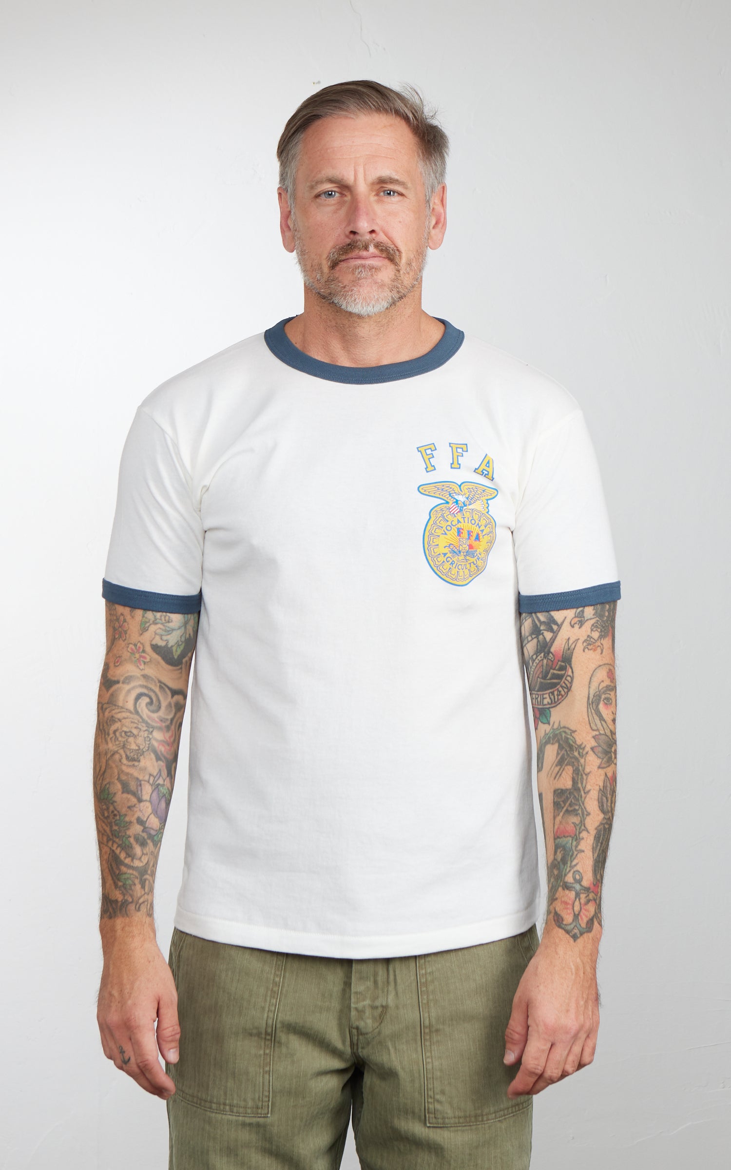 Houston (FFA) Printed Ringer T-Shirt White/Navy