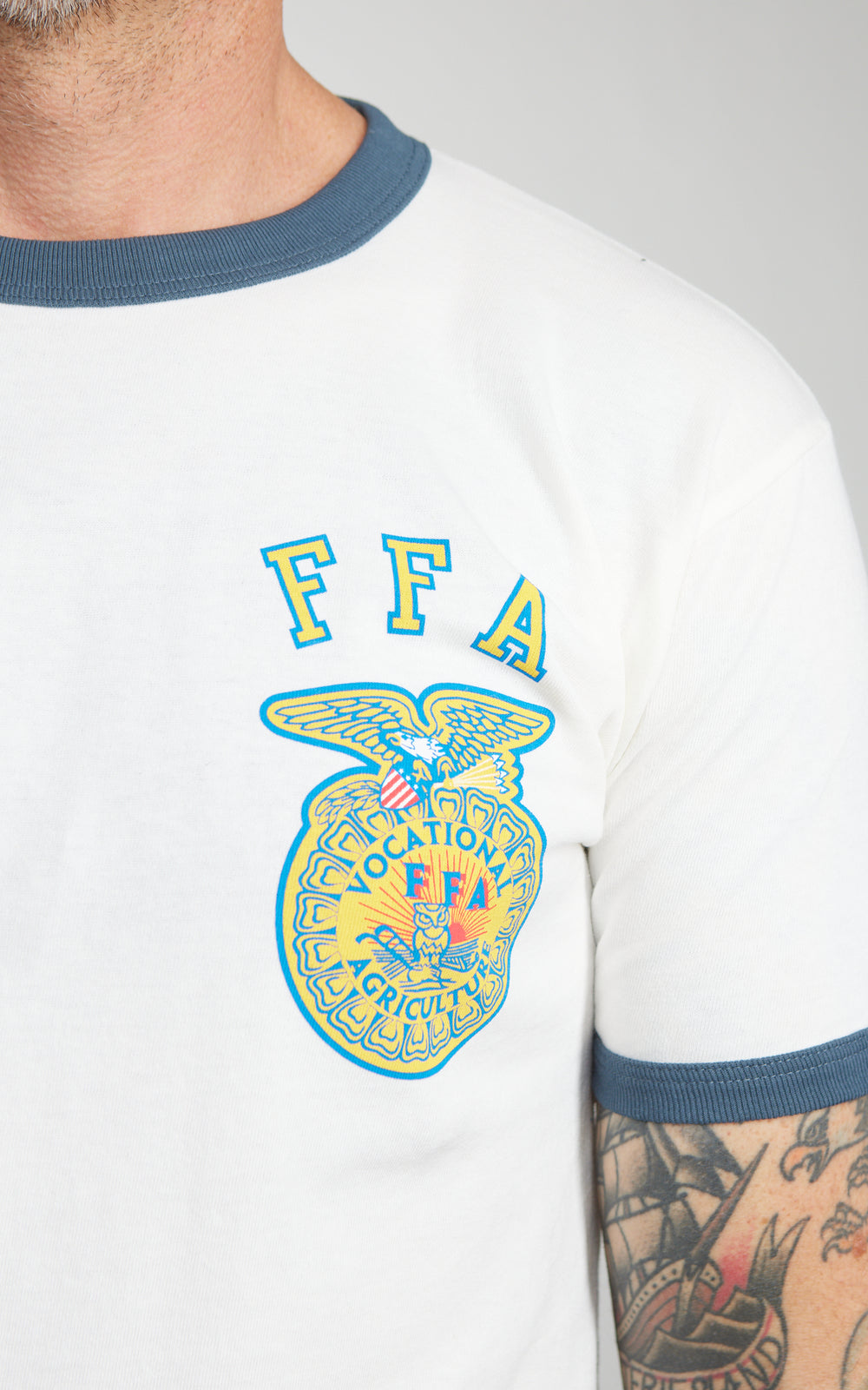 Houston (FFA) Printed Ringer T-Shirt White/Navy