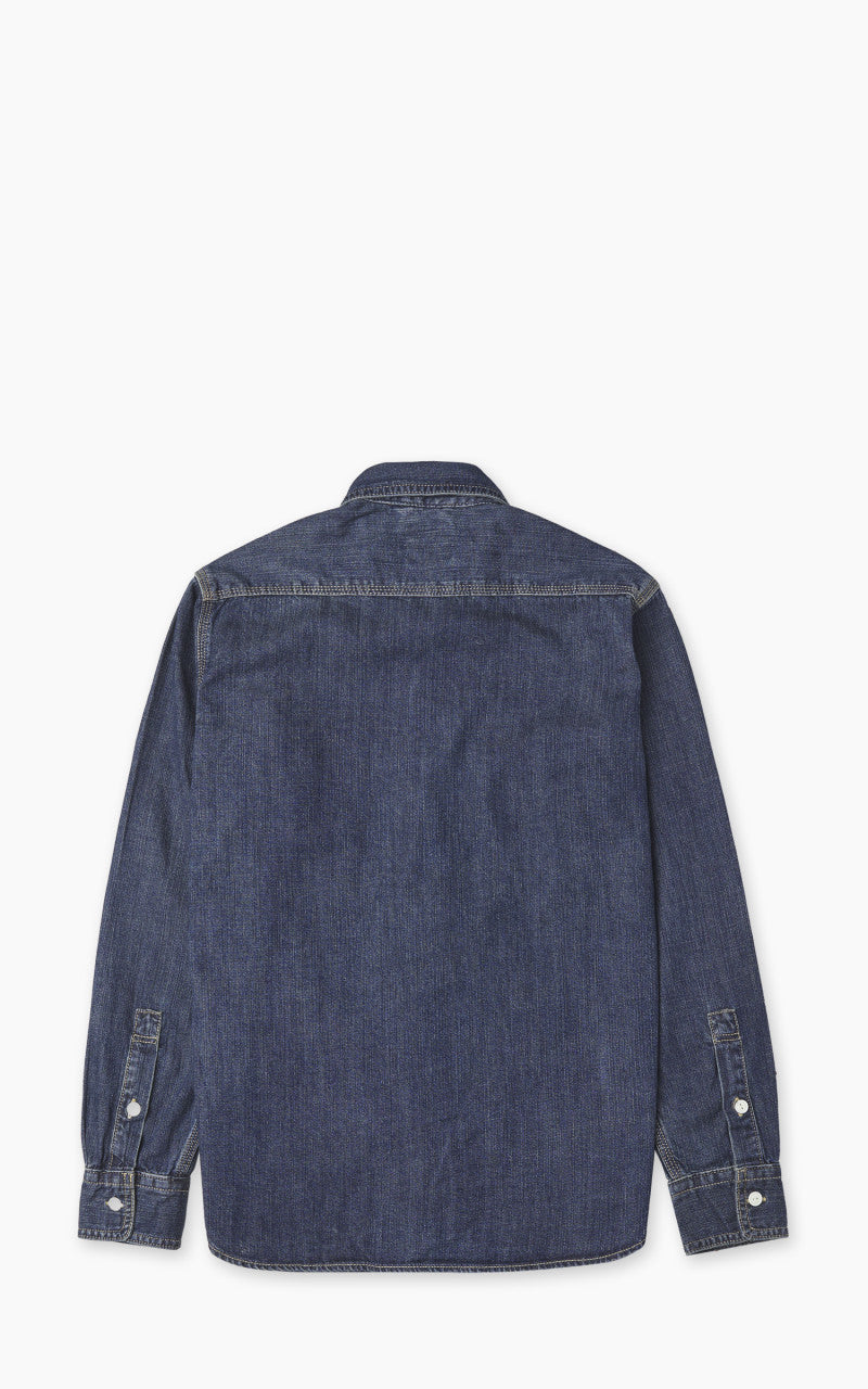 Houston U.S. Cotton Denim Work Shirt Vintage Wash Indigo