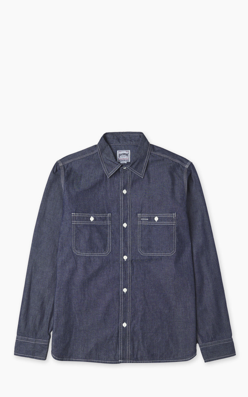 Houston U.S. Cotton Chambray Work Shirt One Wash Indigo
