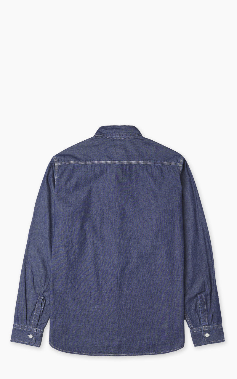 Houston U.S. Cotton Chambray Work Shirt Vintage Wash Indigo