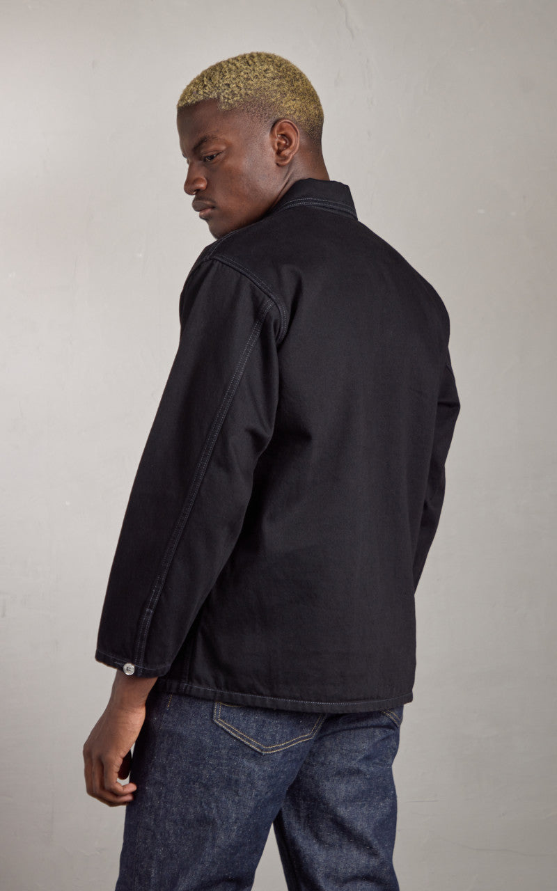 Houston Cone Denim Army Pullover Shirt Black One Wash