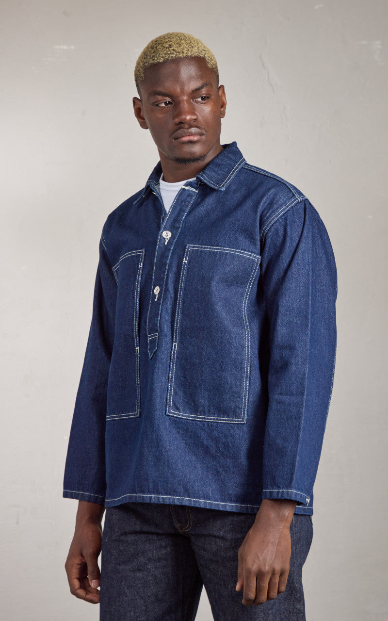 Houston Cone Denim Army Pullover Shirt Indigo One Wash