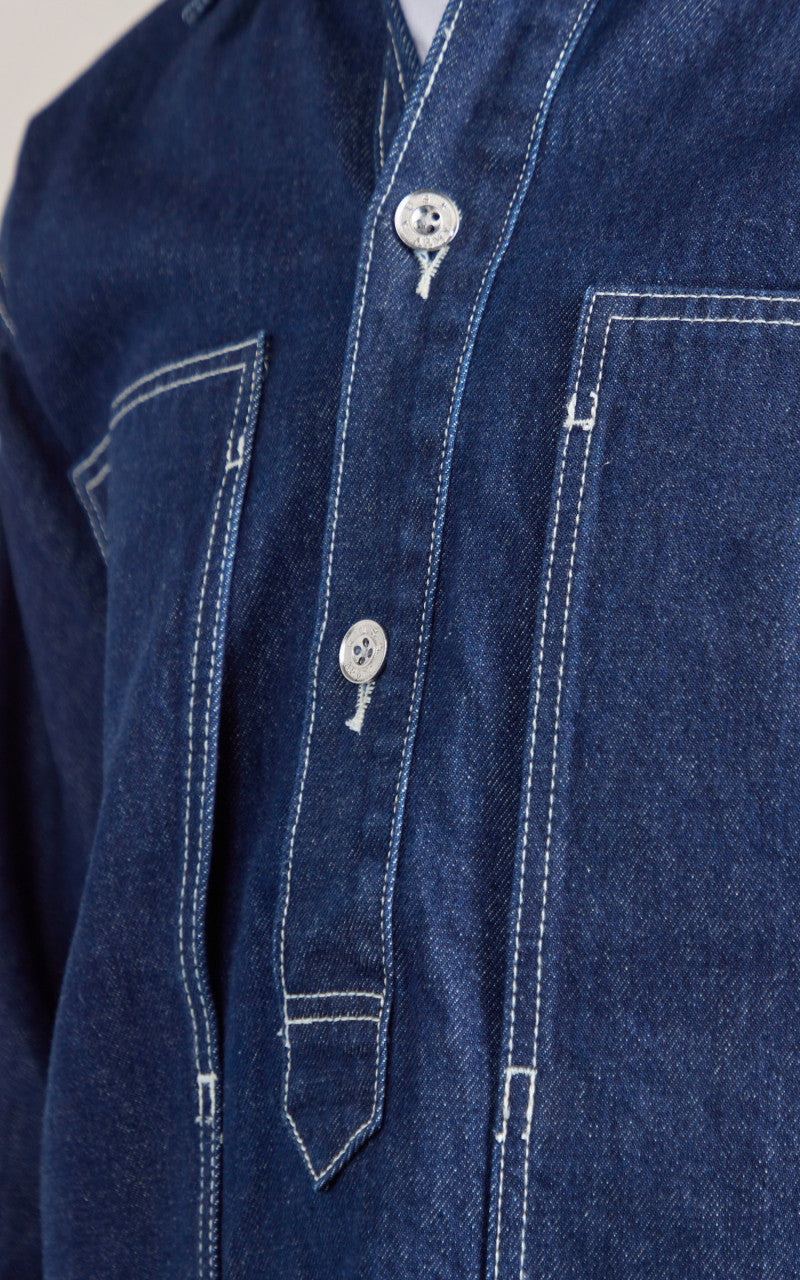 Houston Cone Denim Army Pullover Shirt Indigo One Wash