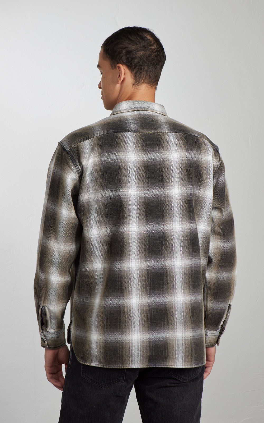 Houston Vintage Ombre Check Viyella Shirt Black