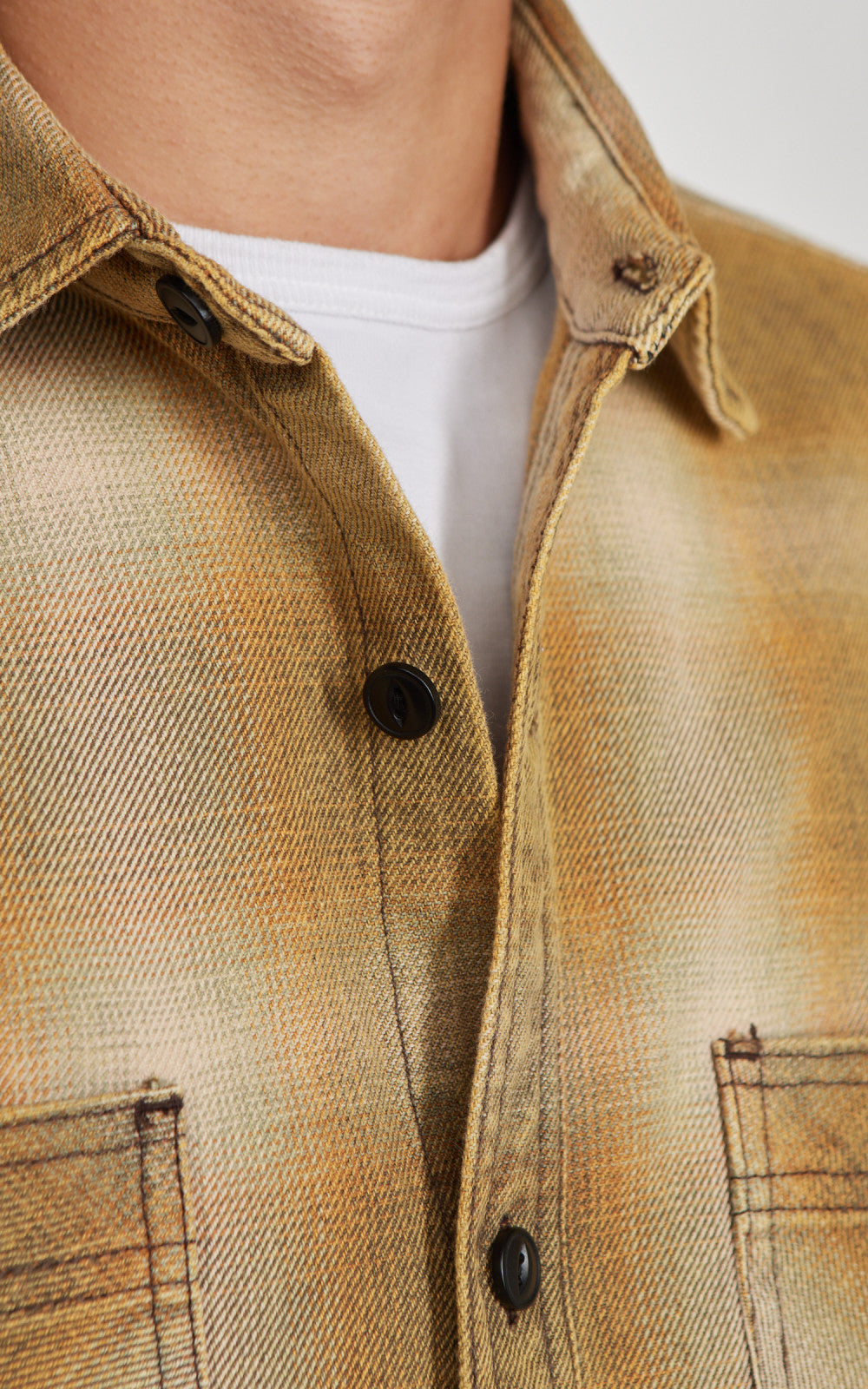 Houston Vintage Ombre Check Viyella Shirt Khaki