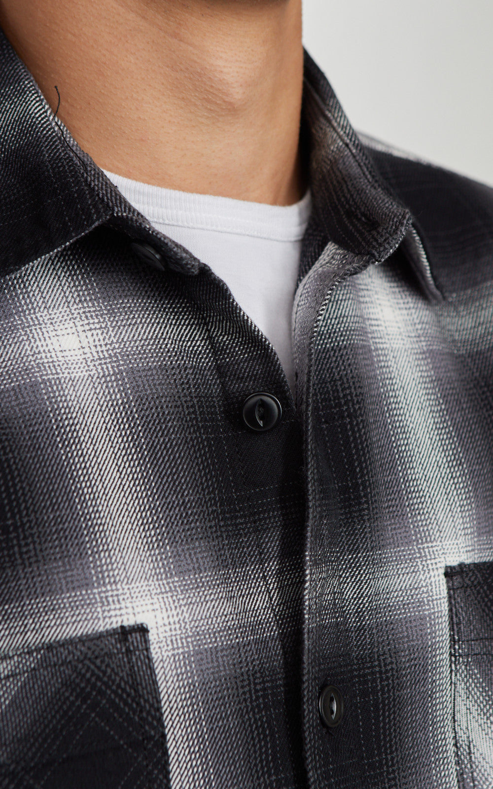 Houston Ombre Check Viyella Shirt Black