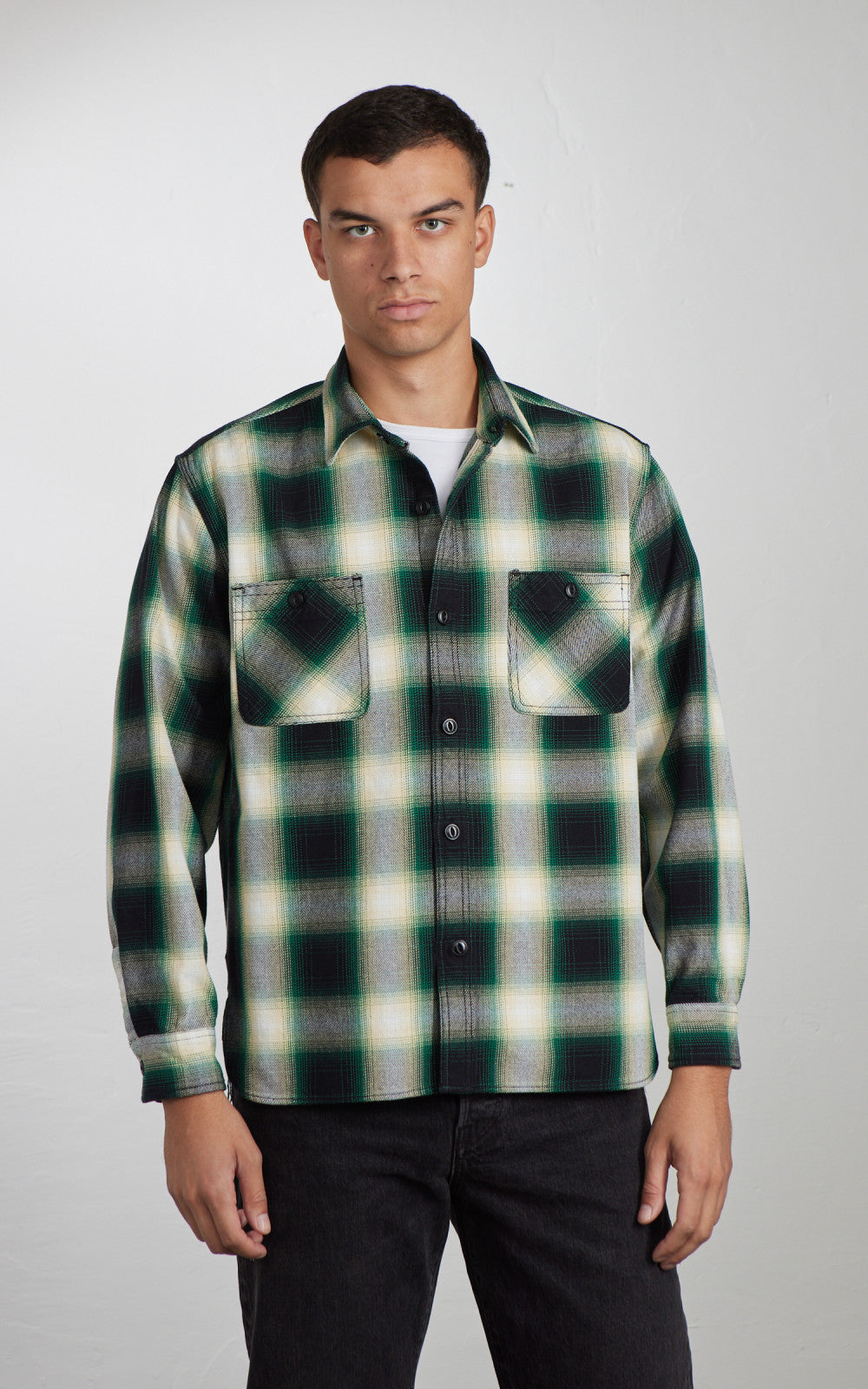 Houston Ombre Check Viyella Shirt Green