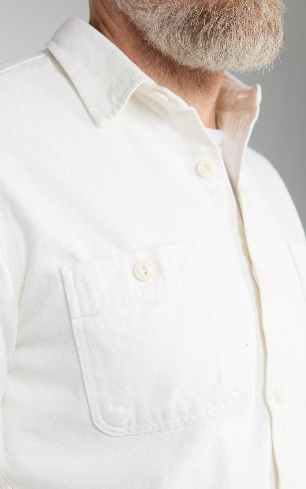 Houston Solid Heavyweight Viyella Shirt Offwhite