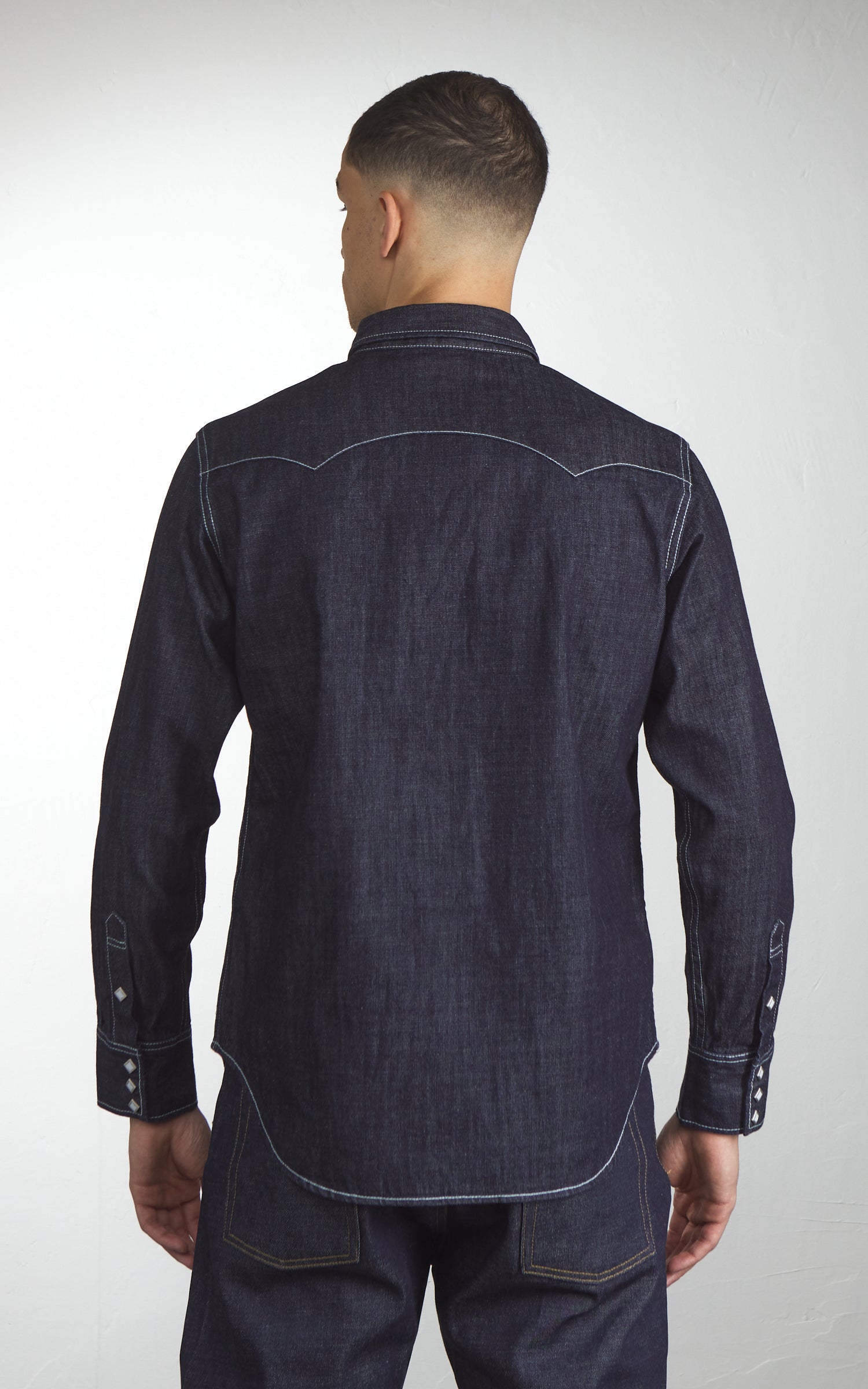 Houston Slub Denim Western Shirt Indigo One Wash