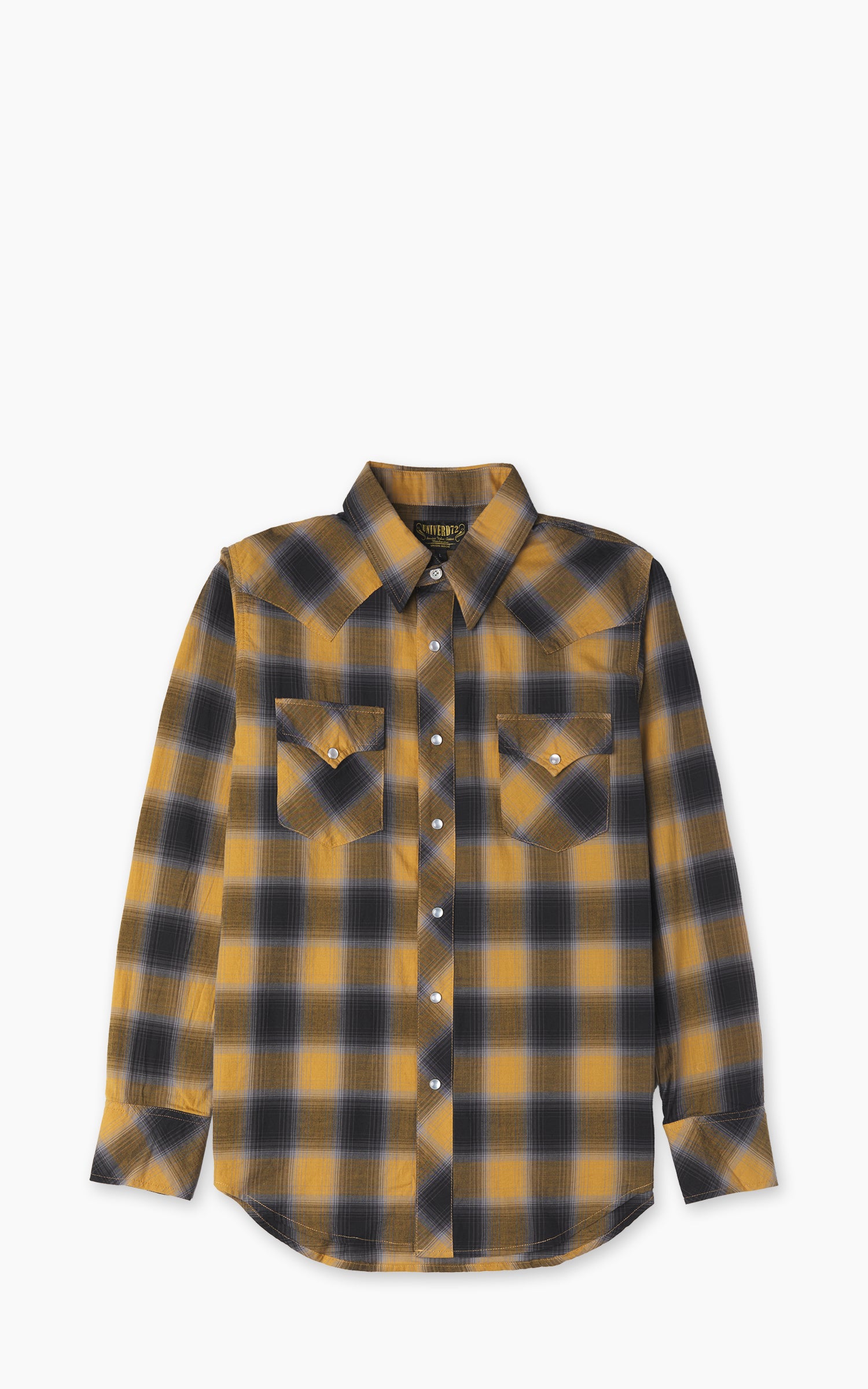 Houston UNIVERD72 Ombre Check Western Shirt Yellow