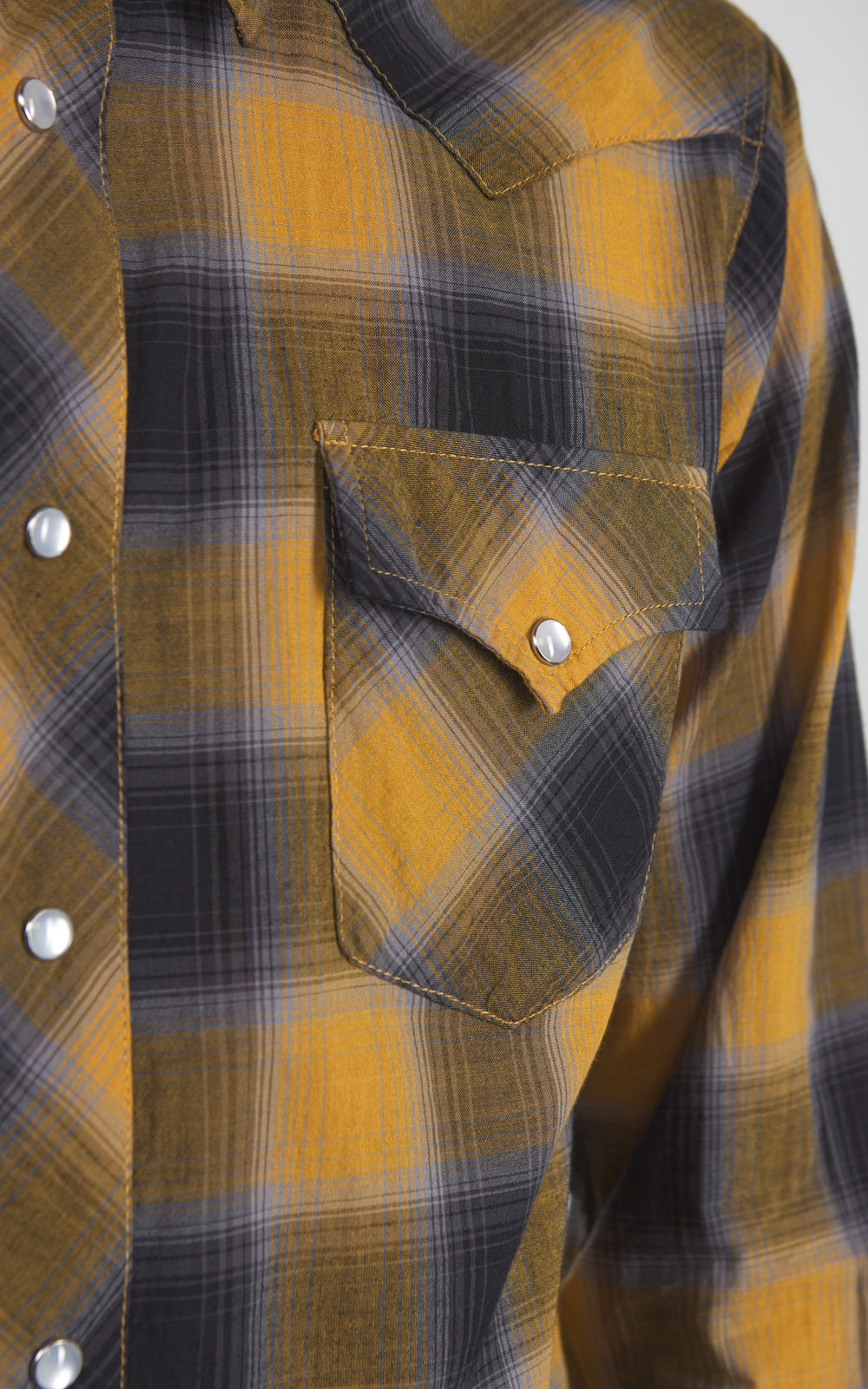 Houston UNIVERD72 Ombre Check Western Shirt Yellow