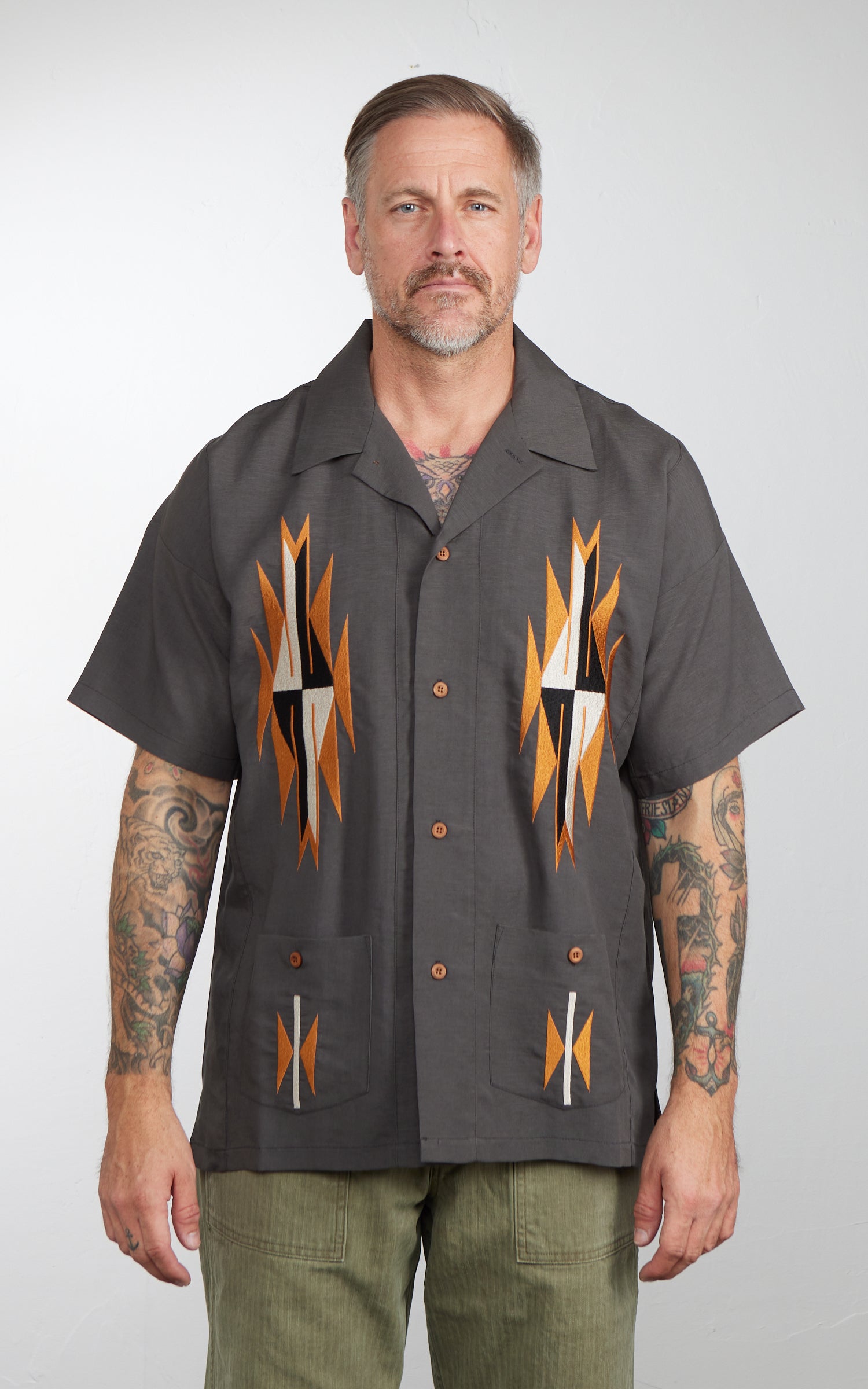 Houston Linen Chimayo Shirt Charcoal