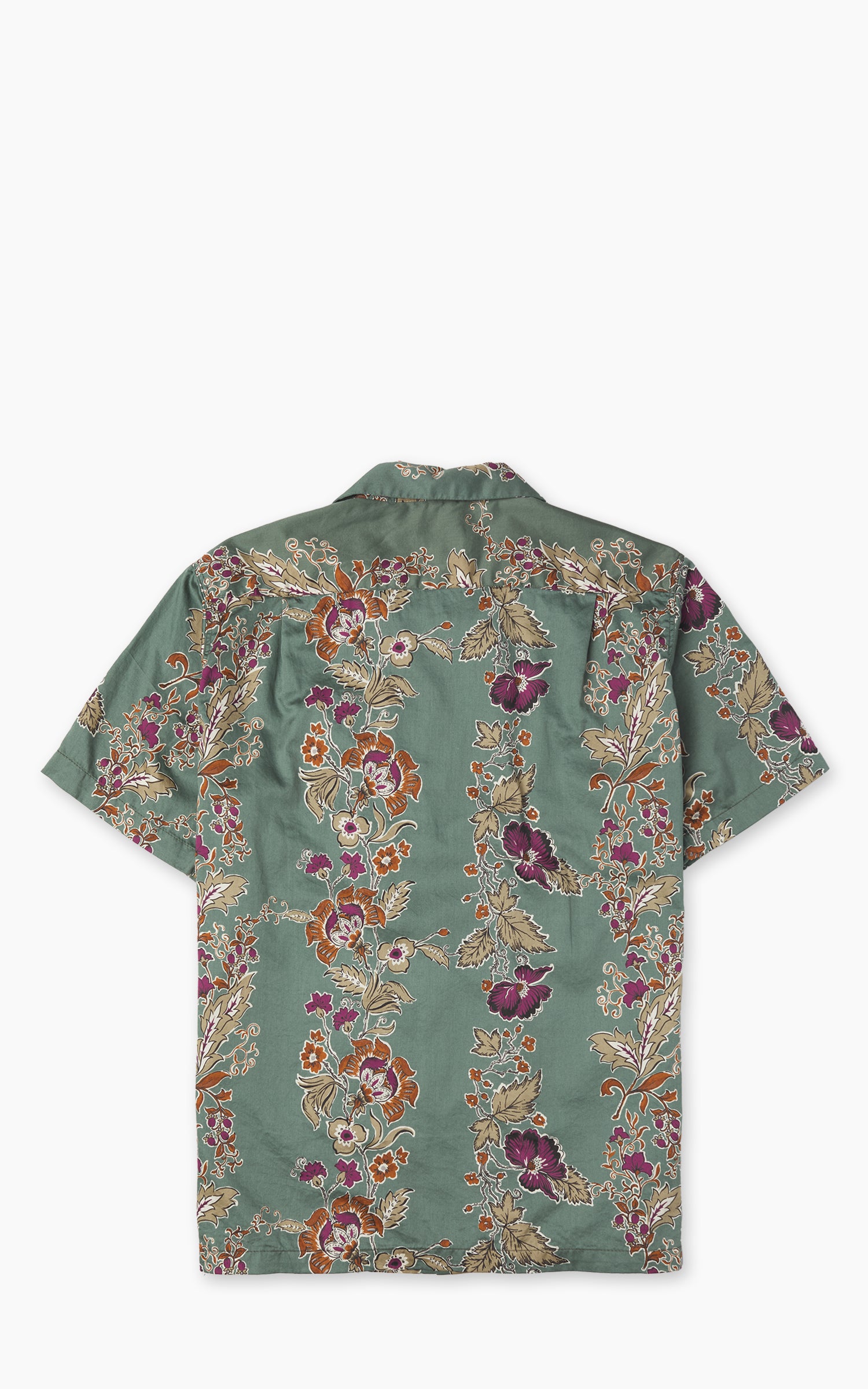 Houston (Botanical) Cotton Aloha Shirt Green