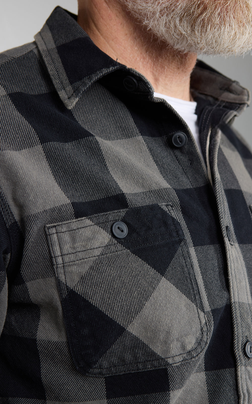 Houston Vintage Block Heavyweight Viyella Shirt Checked Black