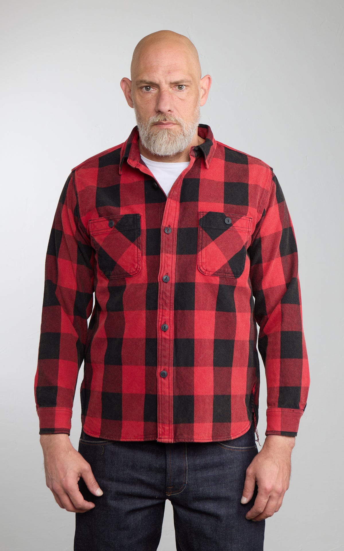 Houston Vintage Block Heavyweight Viyella Shirt Checked Red