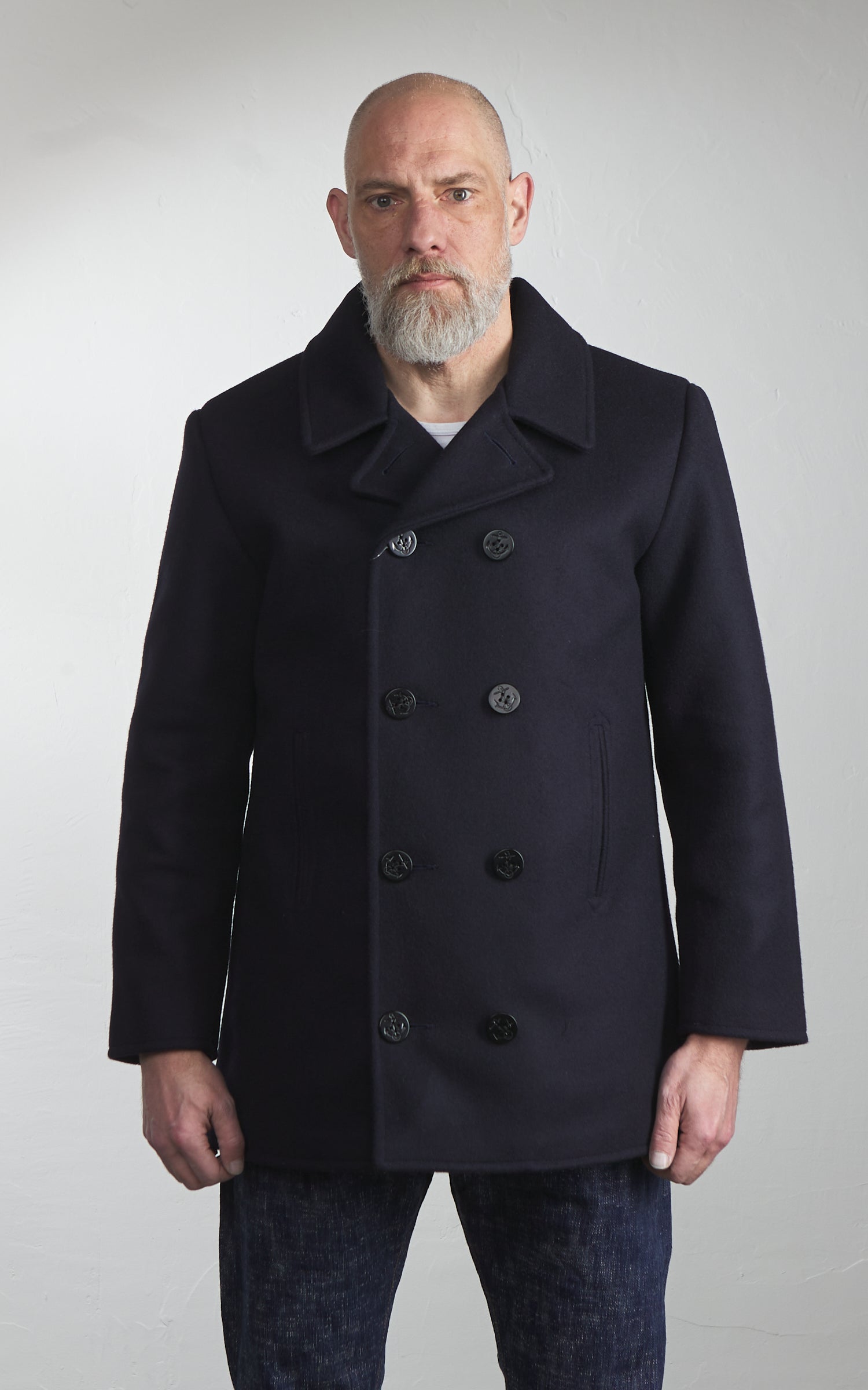 Houston USN Pea Coat Wool Navy