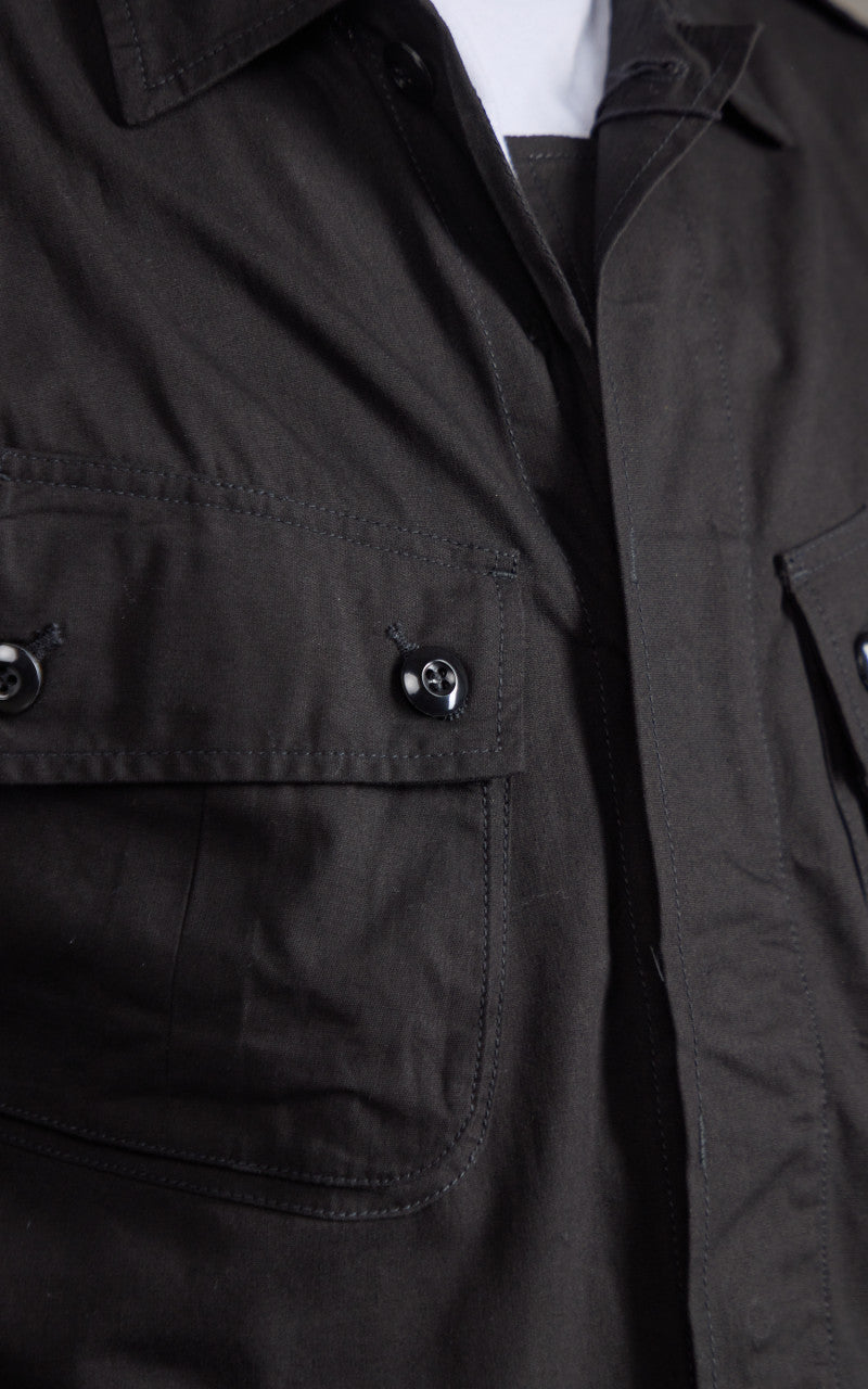 Houston Jungle Fatigue Jacket Cotton Poplin Black