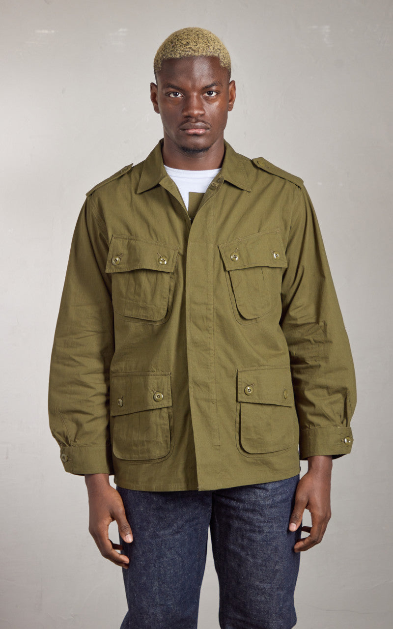 Houston Jungle Fatigue Jacket Cotton Poplin Olive Drab