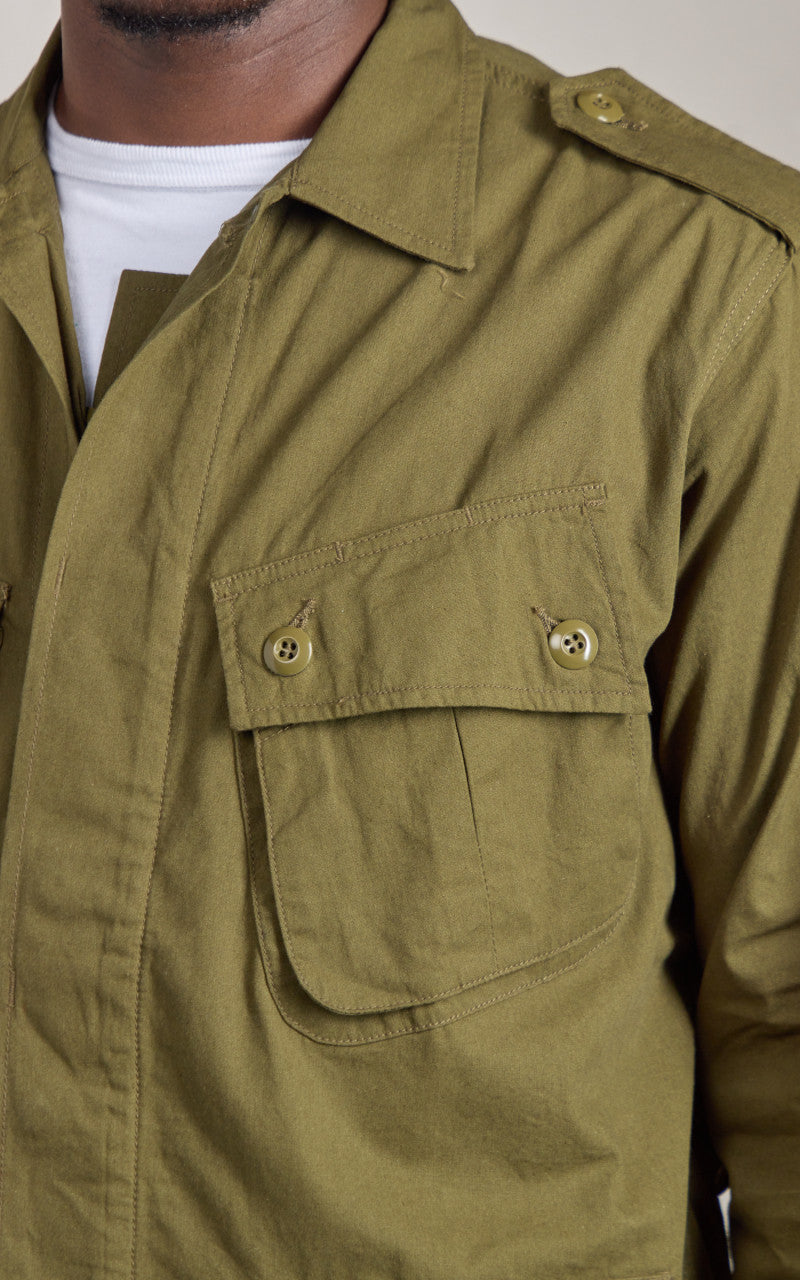 Houston Jungle Fatigue Jacket Cotton Poplin Olive Drab