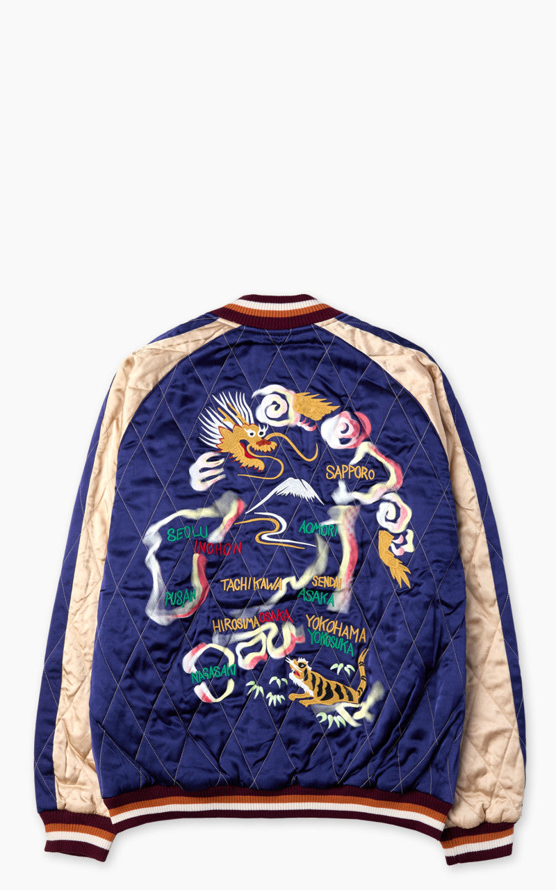 Houston Quilted Souvenir Jacket Map Navy