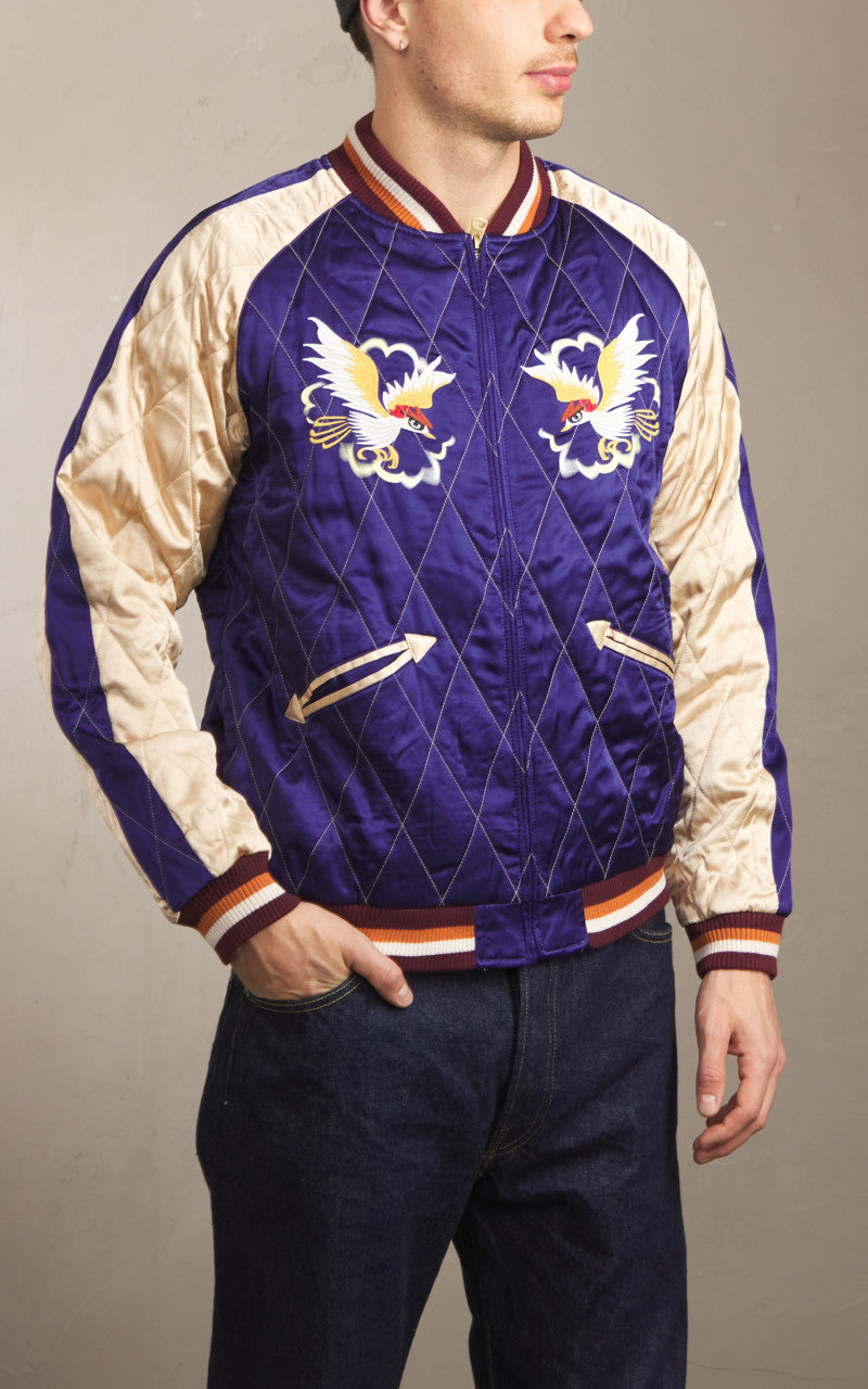 Houston Quilted Souvenir Jacket Map Navy