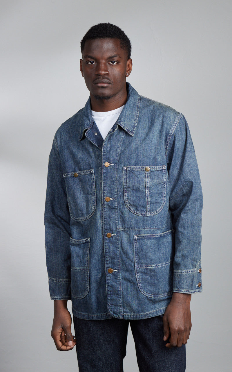 Houston US Cotton Denim Coverall Indigo Vintage Wash