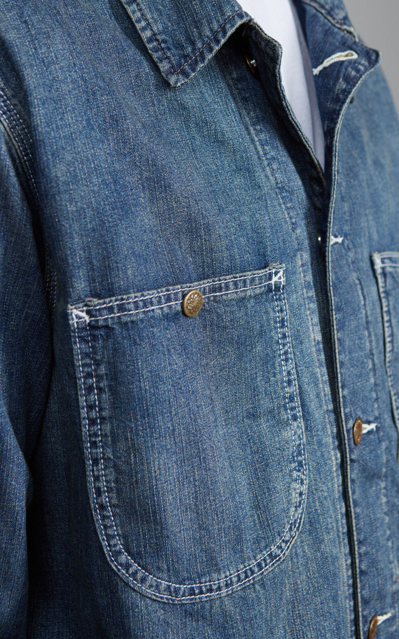 Houston US Cotton Denim Coverall Indigo Vintage Wash